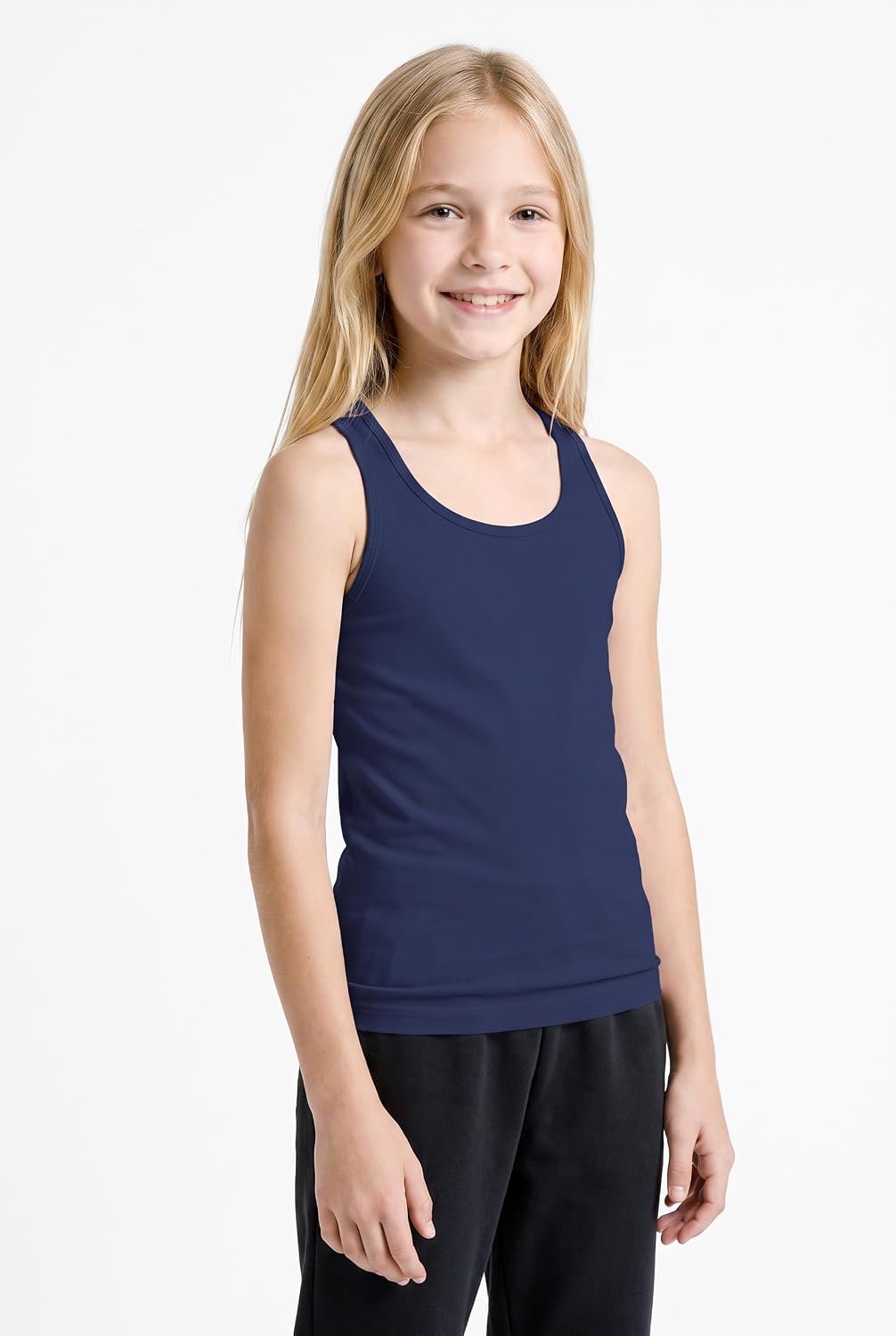Kurve Premium Girls Seamless Supersoft Wide Strap Comfortable Racerback Tank (Made with Love in The USA)