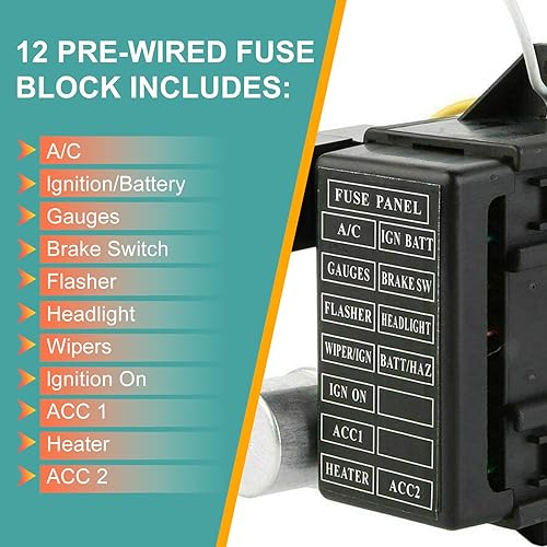 Miniatura 3 de Arnés universal de 12 cables de circuito apto para cables Muscle Car Hot Rod Street Rod XL