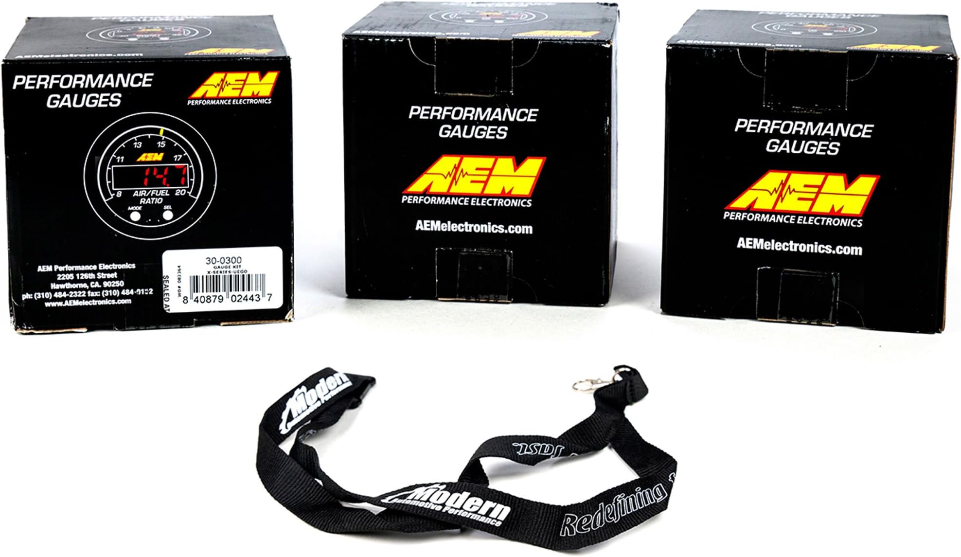AEM 52mm X-Series Gauge Kit Wideband Air/Fuel & Oil/Fuel Pressure & Boost Turbo w/MAP Lanyard Black