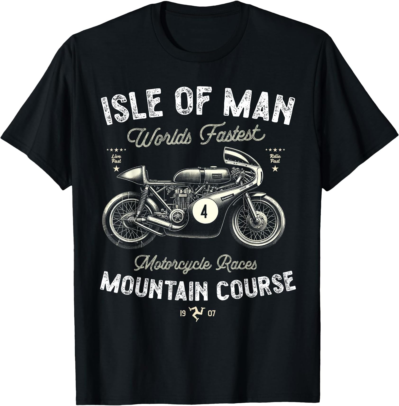 Retro Isle of Man Races Vintage Motorbike Race T-Shirt