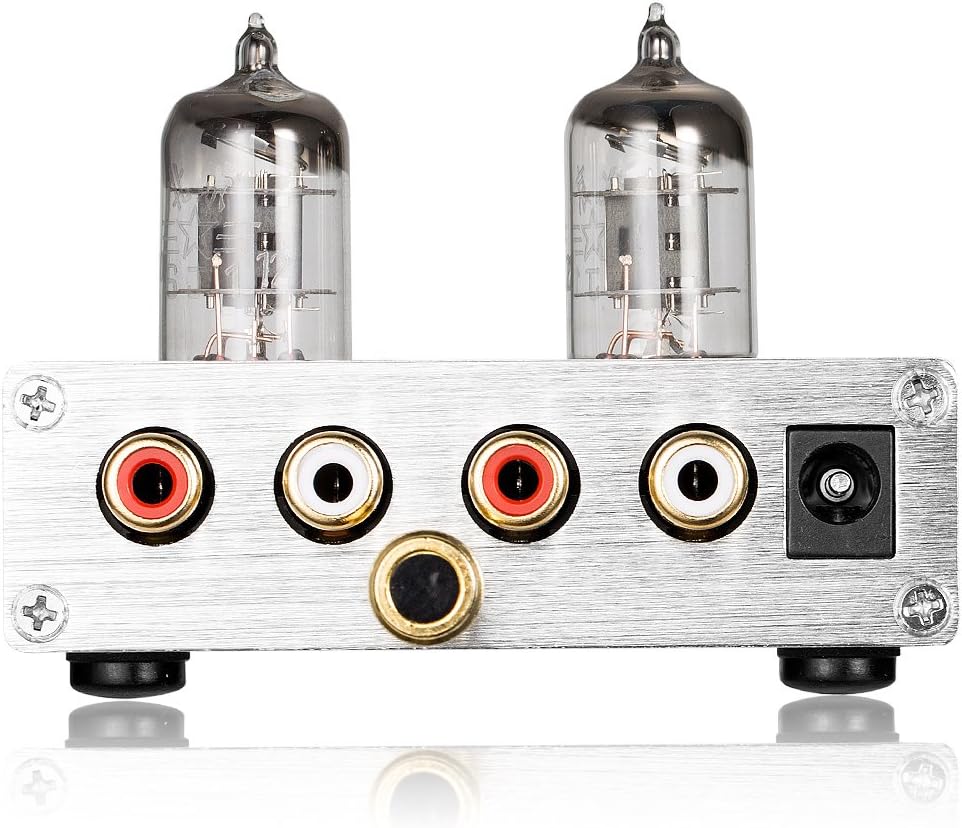 Limited Stock Nobsound Little Bear T7 Vacumn Tube Mini Phono Stage RIAA MM Turntable Preamp & HiFi Tube Pre-Amplifier (Silver)