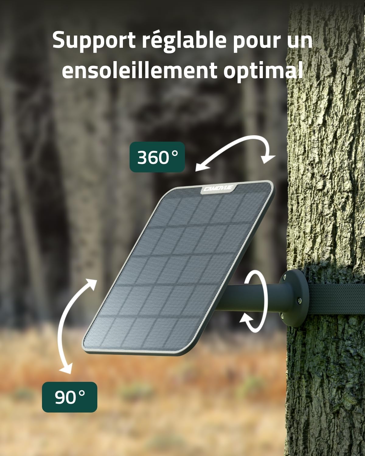 Panneau Solaire pour Caméra de Trail SP-10, Chargement Rapide 6W pour Alimentation Non-Stop, pour l'Extérieur, Installation Flexible, IP65, Compatible Seulement Talon & Talon Pro