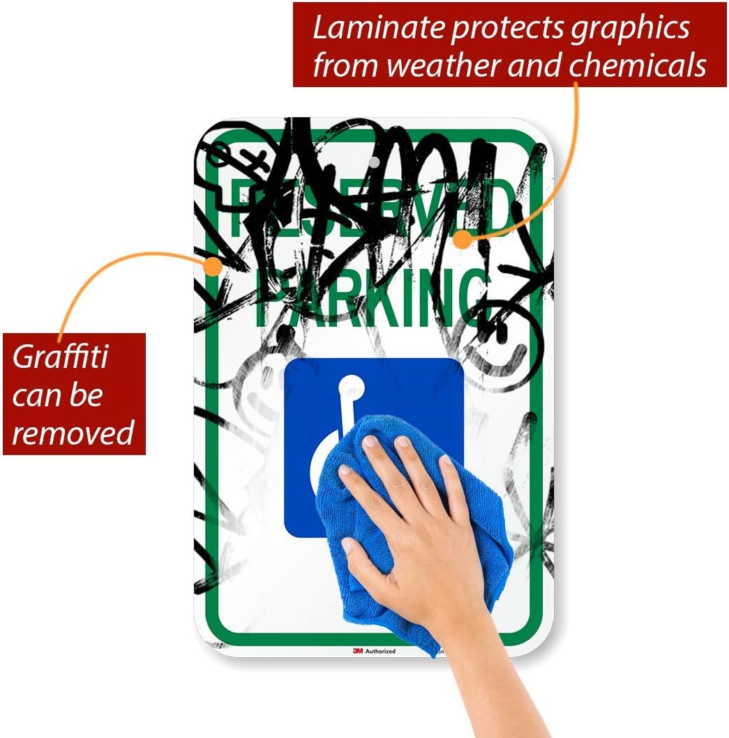 "Reserved Parking" Federal Handicap Parking Sign By SmartSign | 12" x 18" 3M High Intensity Grade Reflective Aluminum