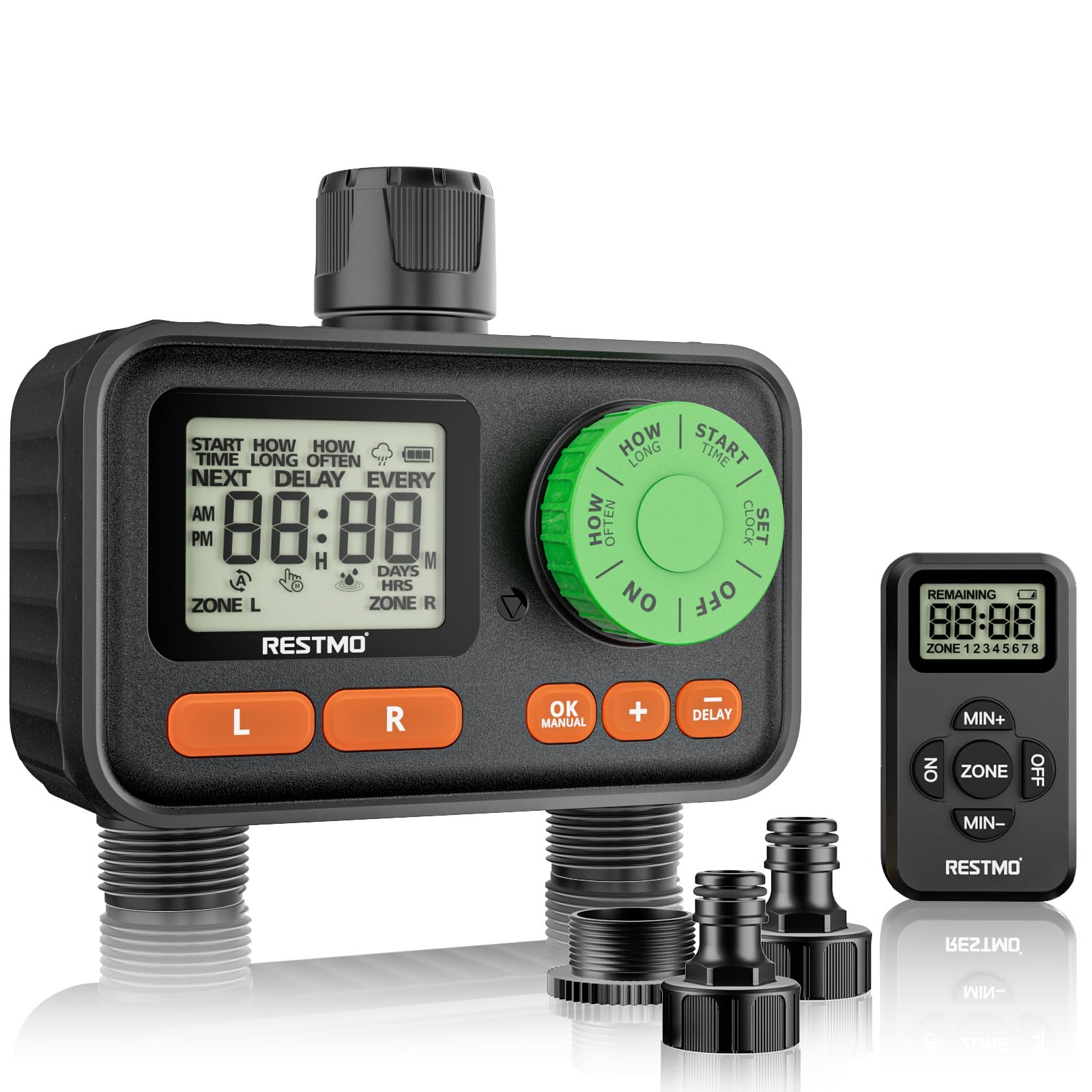 RESTMO RF Remote Controlled Water Timer 2 Outlets