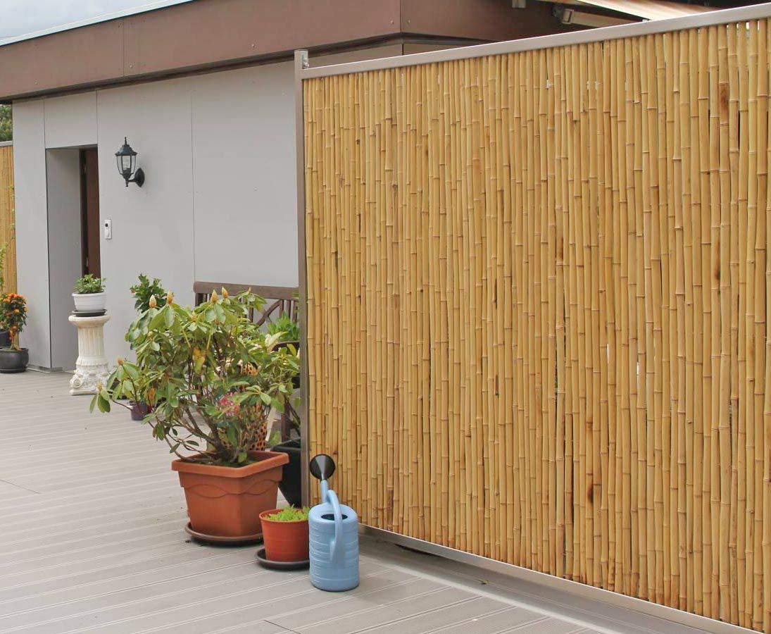bambus-discount.com Mata bambusowa Bali Heavy 100 x 250 cm, zwijane ogrodzenie z rur bambusowych, 1 m x 2,5 m