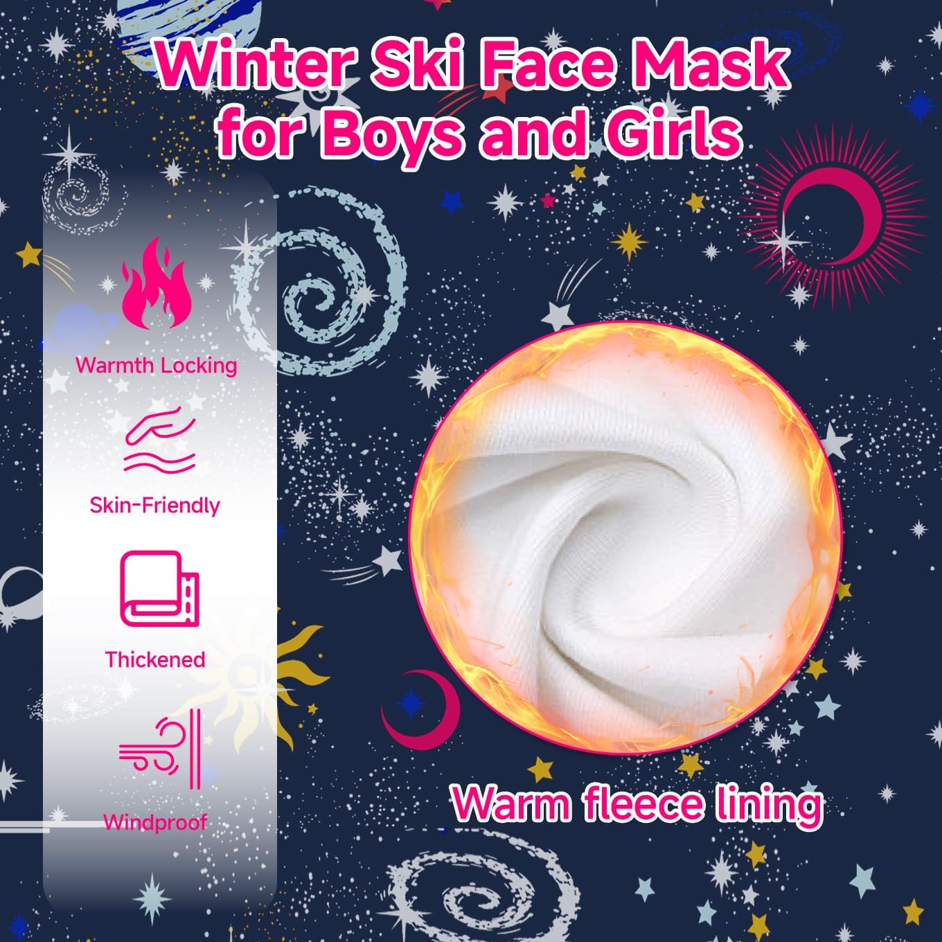 Winter Kids Balaclava Face Mask Full Fleece Gaiter Ski Mask Neck Warmer for Cold Weather Windproof Face Cover for Boys Girls image 2