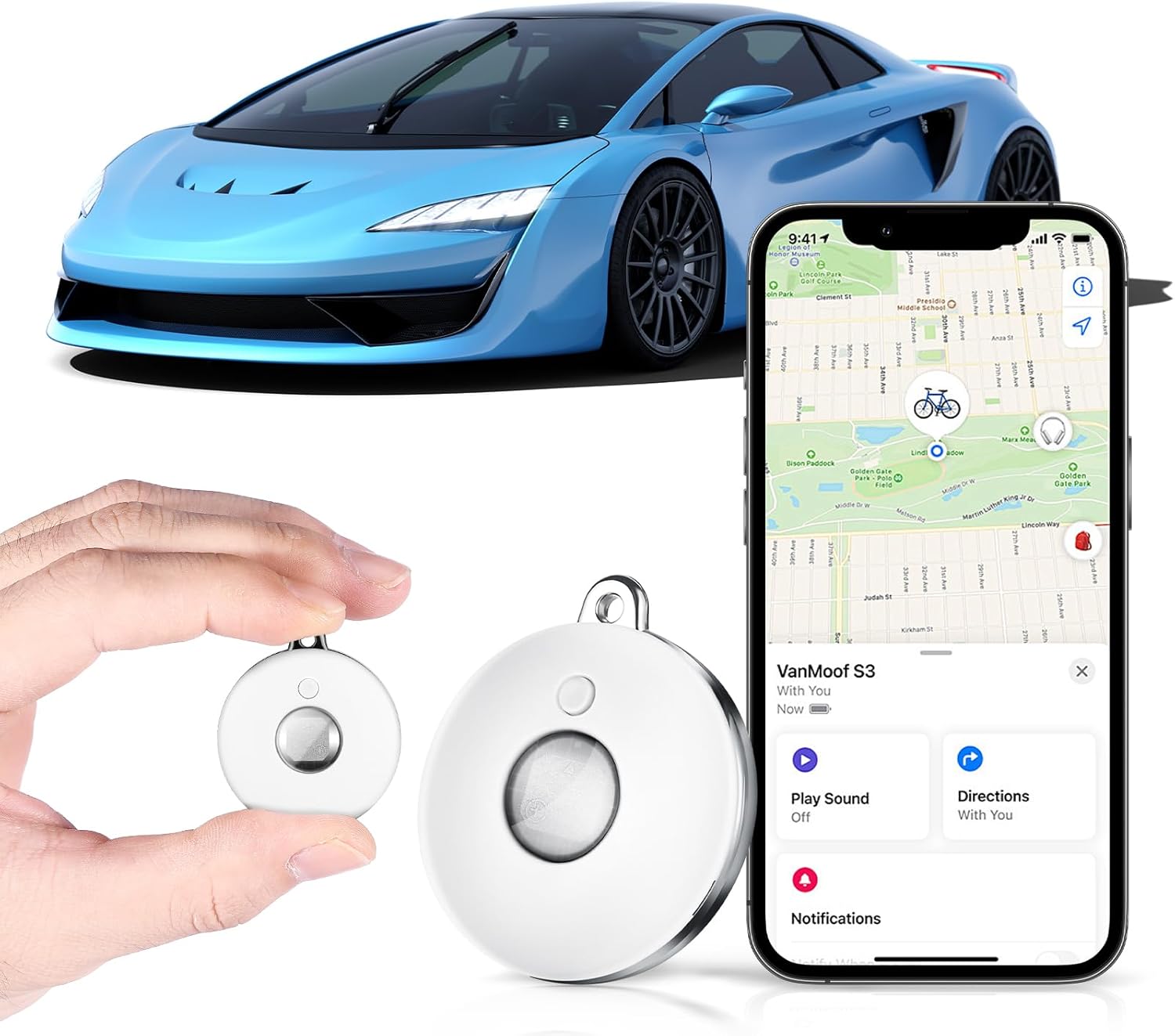 GPS Tracker for Vehicles,Cars,Kids,Pets,and Motorcycles, Car GPS Tracker – Real-Time Tracking, Waterproof Hidden Magnetic Tracker, No Monthly Fee No Subscription, Compact & Smart, iOS App Support