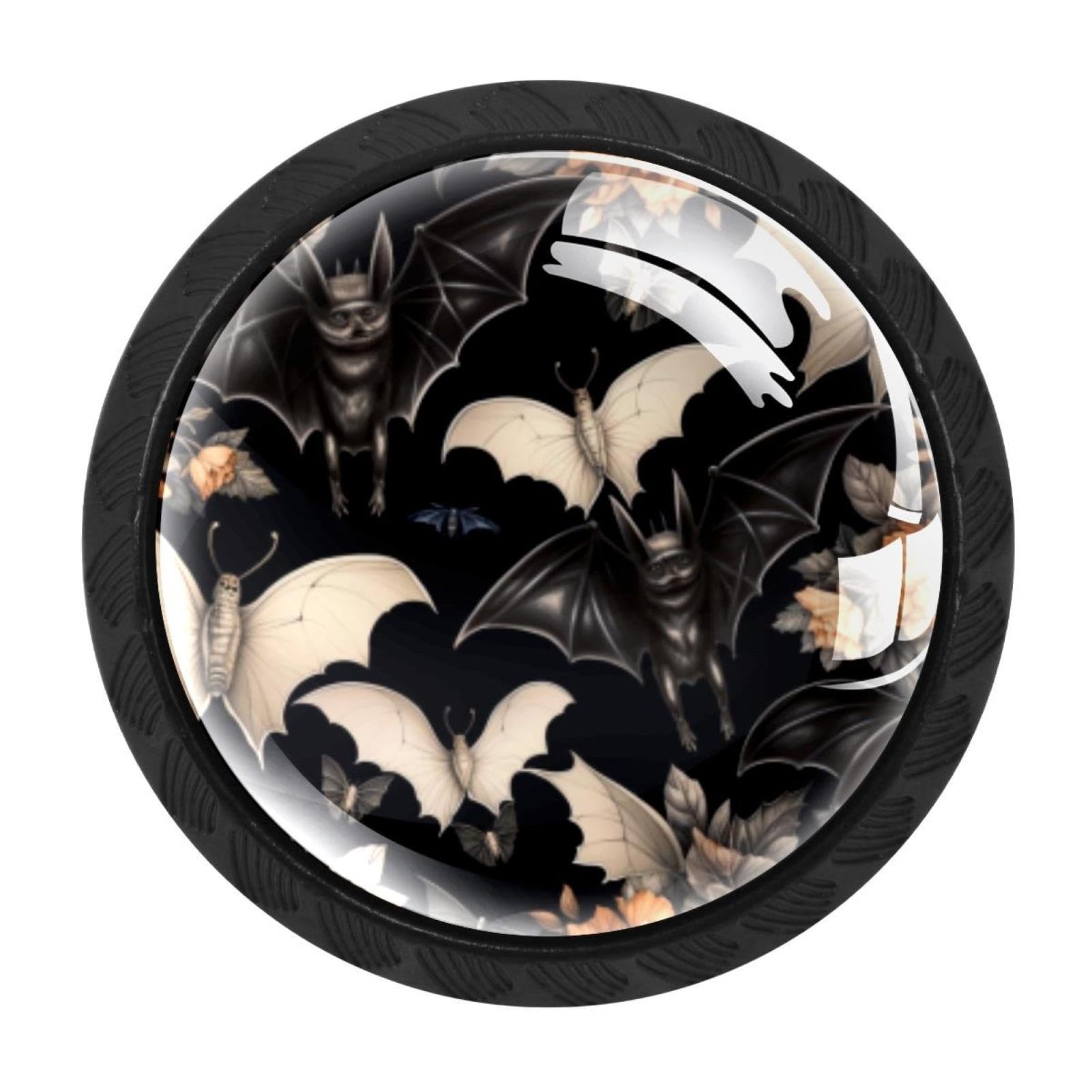 CHENZZZZ 4 Pack Bat Kitchen Cabinet Knobs Drawer Knobs Dresser Knobs Matte Black Zinc Knobs Drawer Pulls Door Knobs Dresser Drawer Handles Knobs for Dresser Drawers