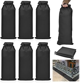 8 Pcs Flood Water Sand Bags Waterproof Sandbags Barrier Reusable Sand Bags with Insert Buckle Flood Protection for Home Door Window Basement Garage Rain Water Control, 28 x 11 Inch(Black)