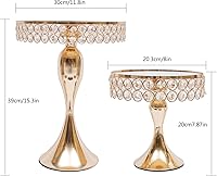 Vista 8 de 10 soportes dorados para tartas para mesa de postres, juego de soporte de metal de cristal para tartas, soporte para cupcakes, postres, pastelería