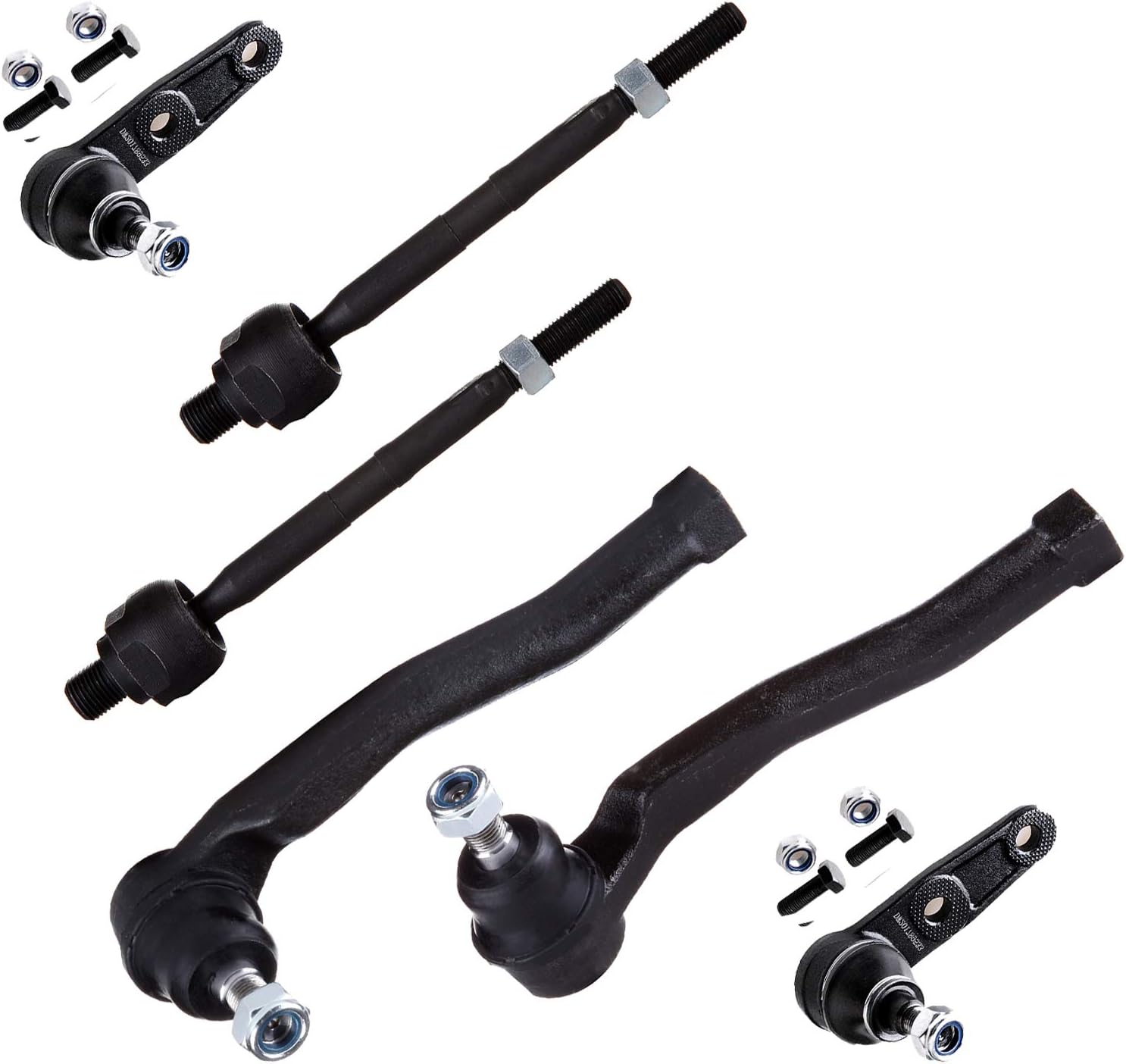 LSAILON 6pcs Front Inner Outer Tie Rod Ends Lower Ball Joints Kit 2004-2010 for Chevrolet Aveo 2006-2009 for Chevy Aveo5 2009-2010 for Pontiac G3 2005-2008 for Pontiac Wave 2004-09 for Suzuki Swift+