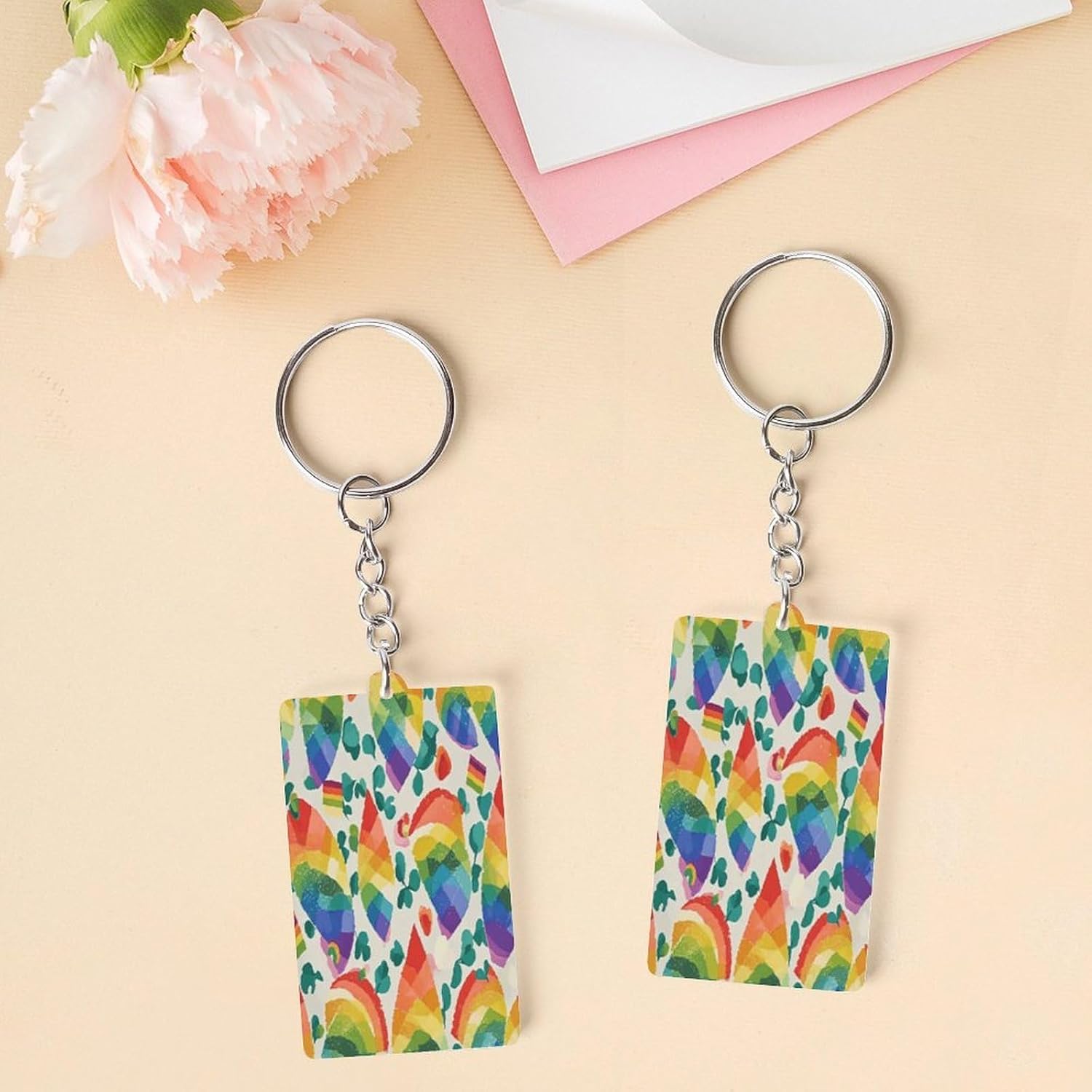 2×1.2 in Acrylic Keychain Cute Acrylic Keyring Animal Pendant image 3