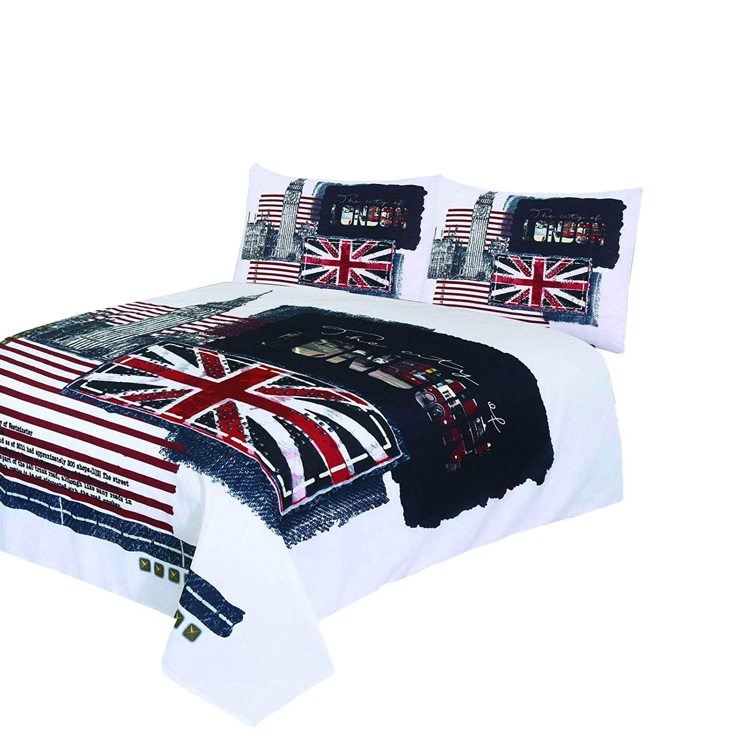 Buy A&RLuxury 3D Panel Print London Design Poly Cotton Duvet Cover/Bedding Set With pillowcases