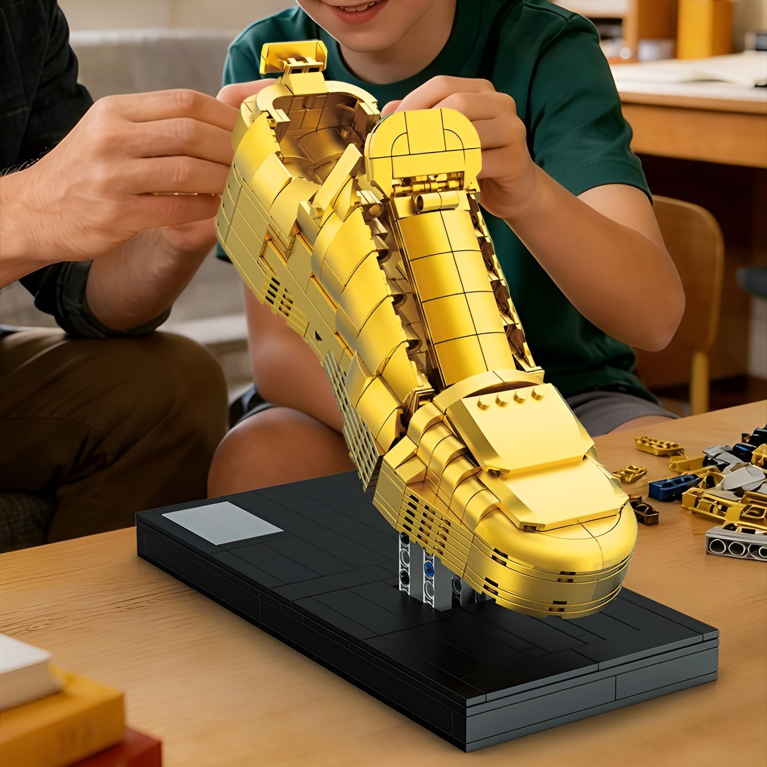Weltmeisterschaftspokal-Bausatz, 573-teiliges Bauset für den Goldenen Schuh, Modell eines Fußball-Meisterschaftspokals, Wohnaccessoire, STEM-Spielzeug, kreatives Geschenk für Fußballfans