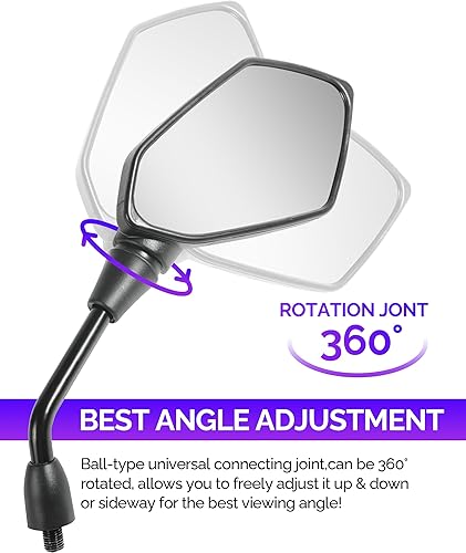 Miniatura 3 de Espejos de motocicleta, espejos de motocicleta para manillar, espejos de TV, espejo retrovisor de motocicleta, accesorios de automóvil, espejo