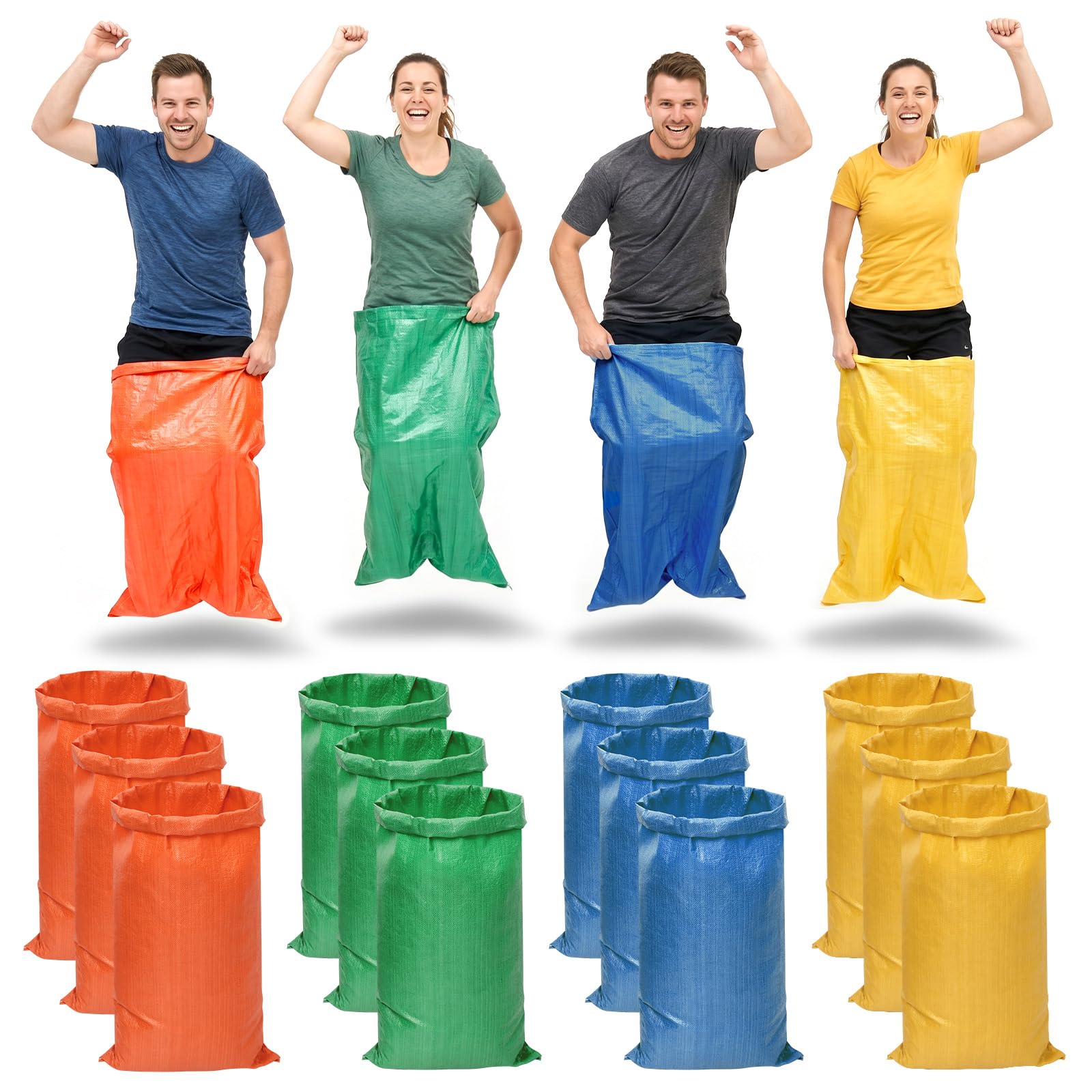 Sports Day Kit Outdoor Games,16Pcs Potato Sack Race Bags for Kids Adults