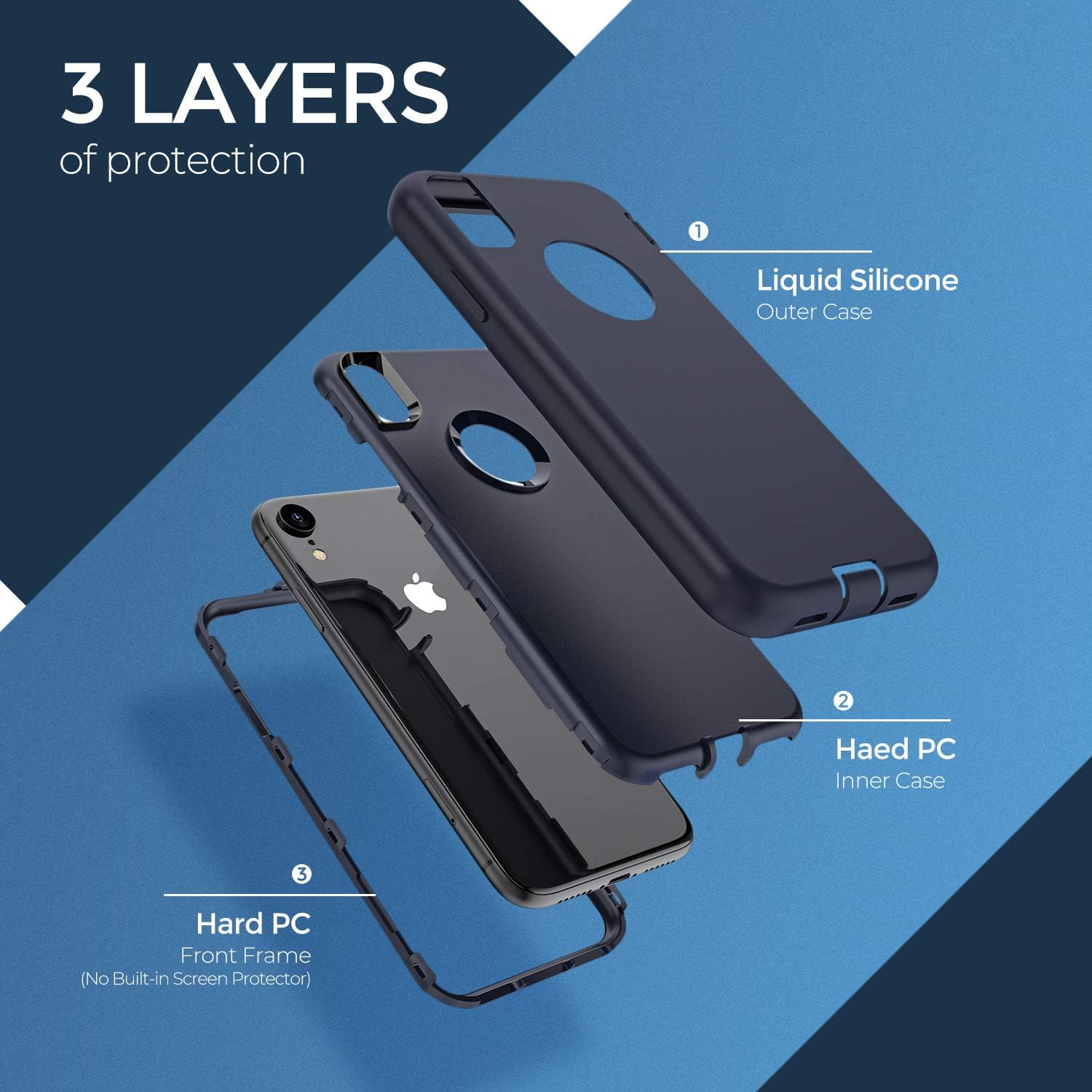ORIbox Case Compatible with iPhone XR Case, Soft-Touch Finish of The Liquid Silicone Exterior Feels