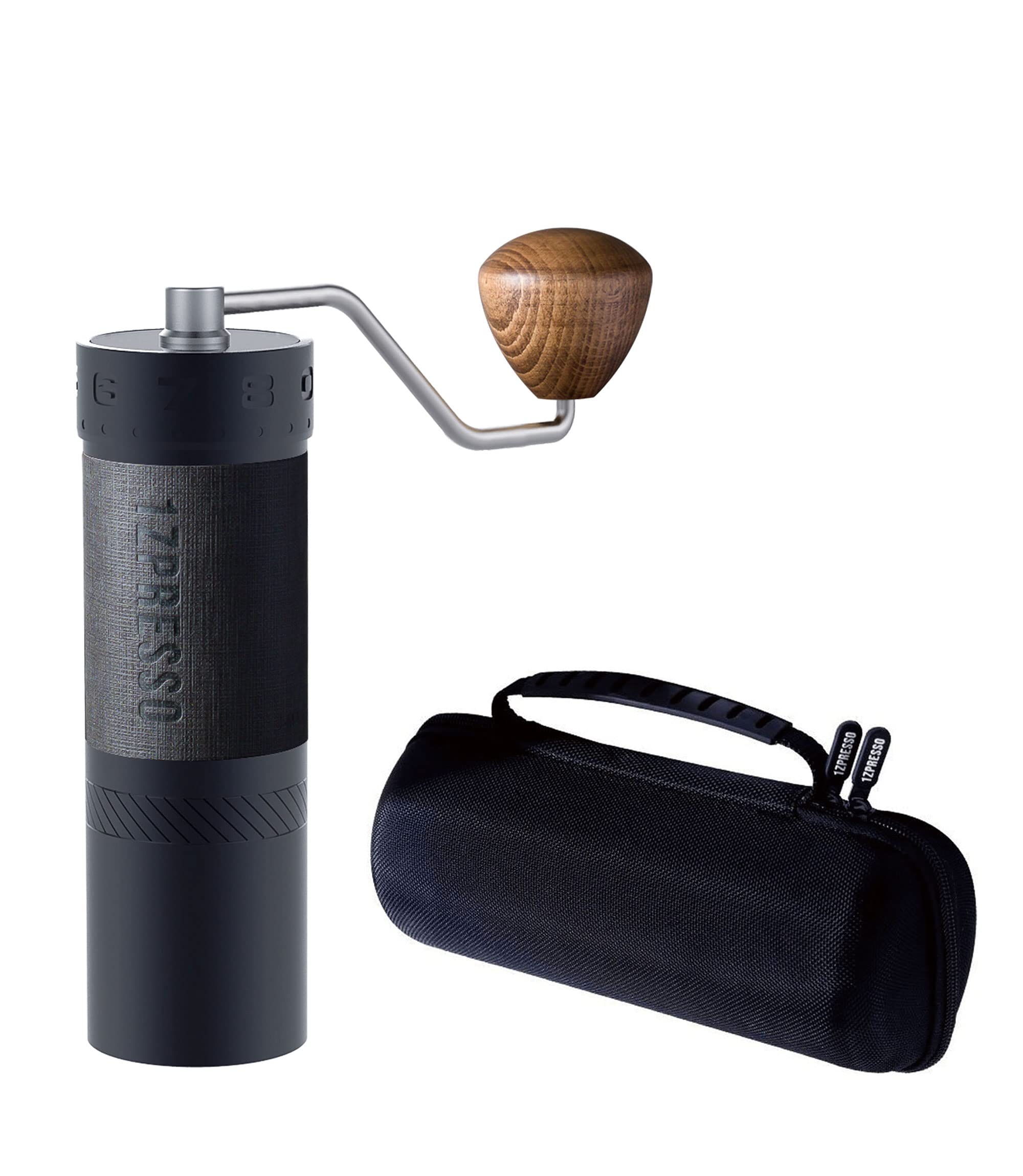 1Zpresso J-Max Manual Coffee Grinder Iron Gray with Assembly Coated Conical Burr, Magnet Catch Cup C