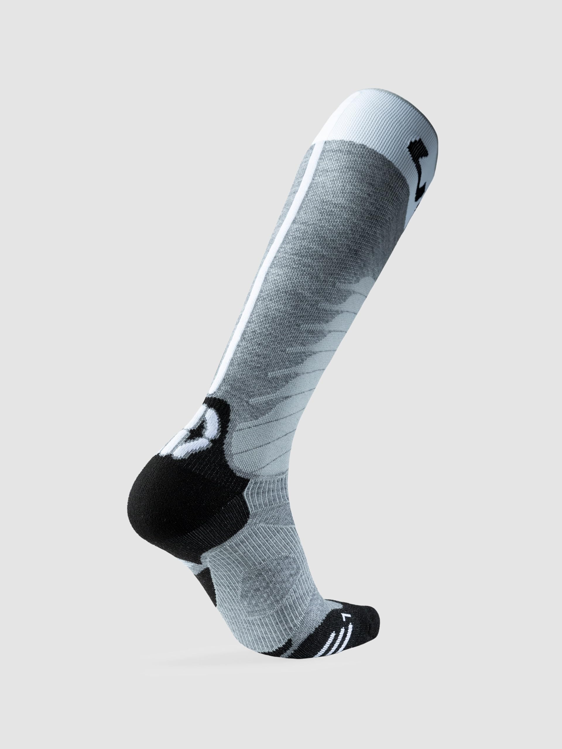 UYN Chaussettes de Ski ONE en Laine Mérinos et Natex, Thermorégulatrices avec Technologie Zerocuff, Tenue Parfaite et Confort