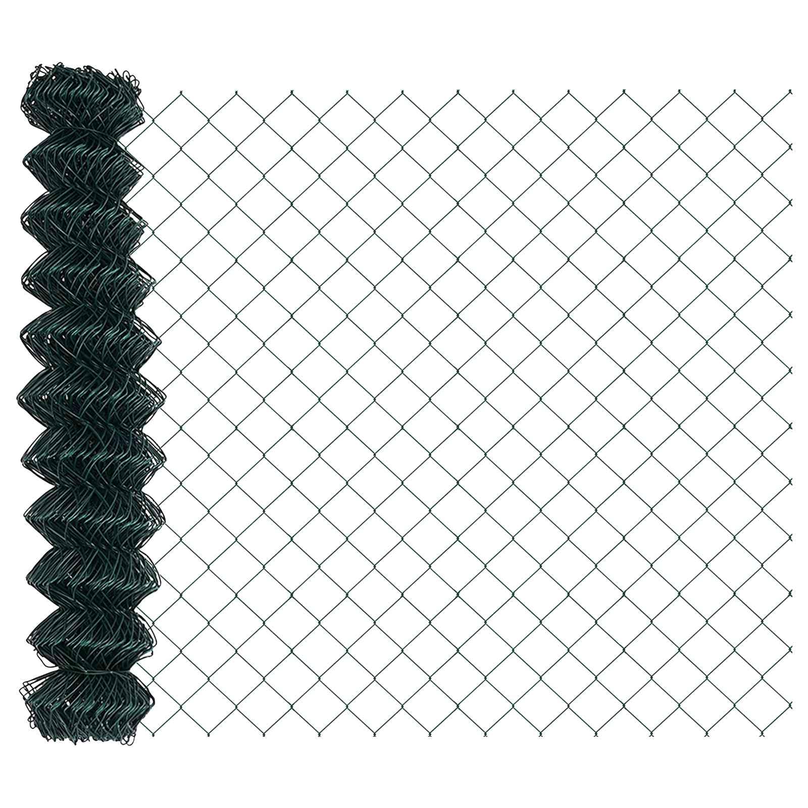 Steel Chain Link Fence Green 10 x 1 m, Rust Proof Corrosion Resistant Weatherproof Outdoor Security Barrier for Garden Terrace, UV Resistant Durable Boundary Mesh Roll 40 x 40 mm