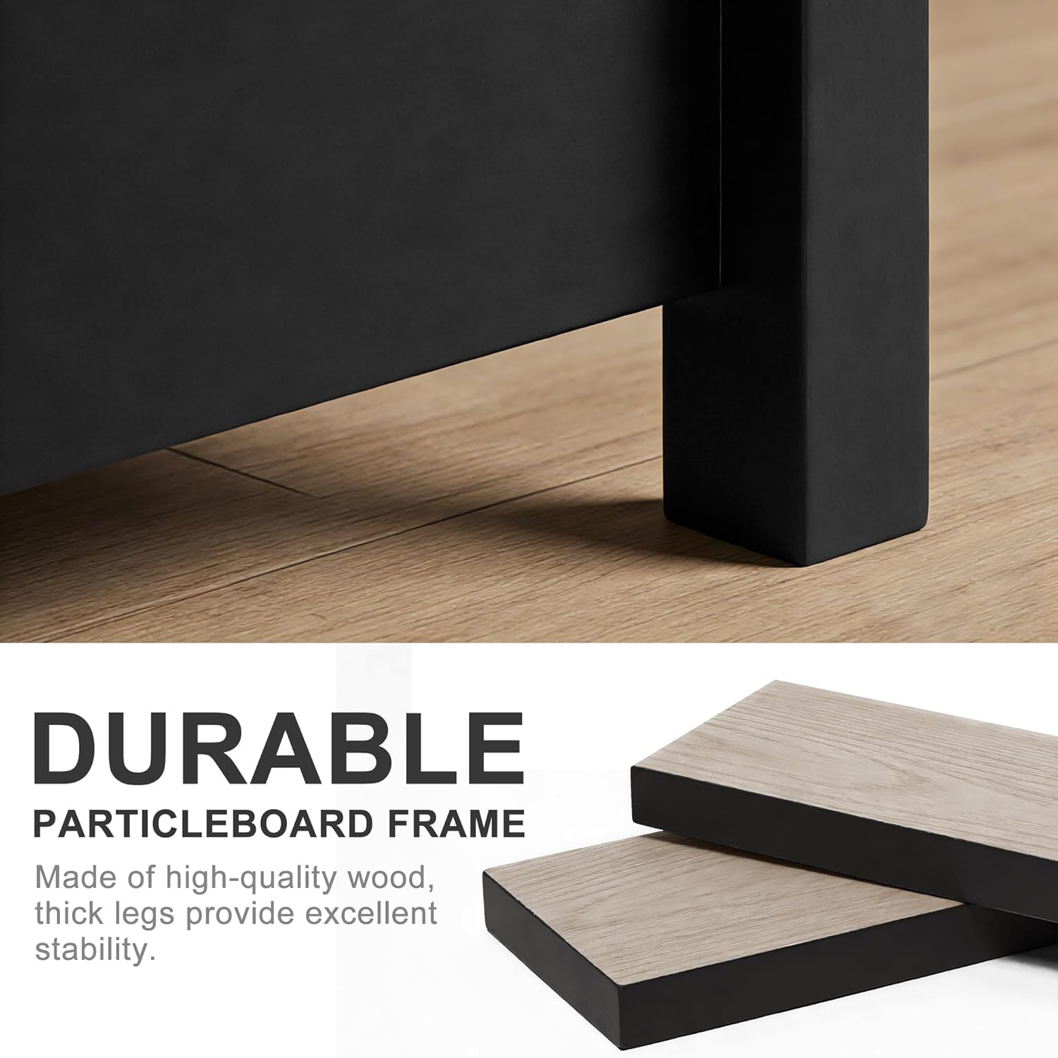 SUPER DEAL End Table with Drawers 3 Tier Narrow Side Table Wood Sofa Table for Living Room Bedroom Office Small Spaces, 23.6 x 24.1 inch, Black