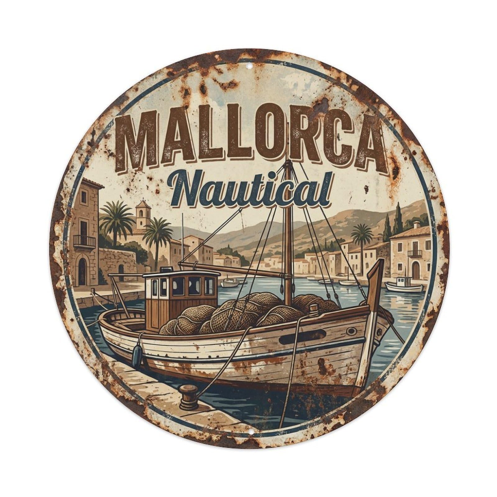 Tgrcjimh Style Metal Tin Sign Vintage Travel Mallorca Spain Craft