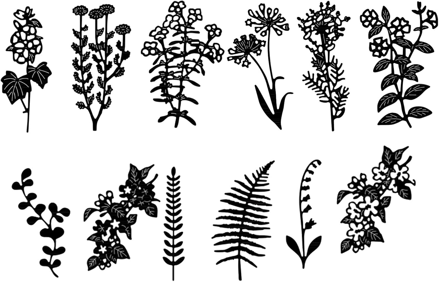 12 Different Leaves Plants Flowers Nature Die-Cuts Metal Cutting Dies Set DIY Scrapbooking Stencils Embossing Craft Gift Card Handmade Art Decoration Album Cardstock
