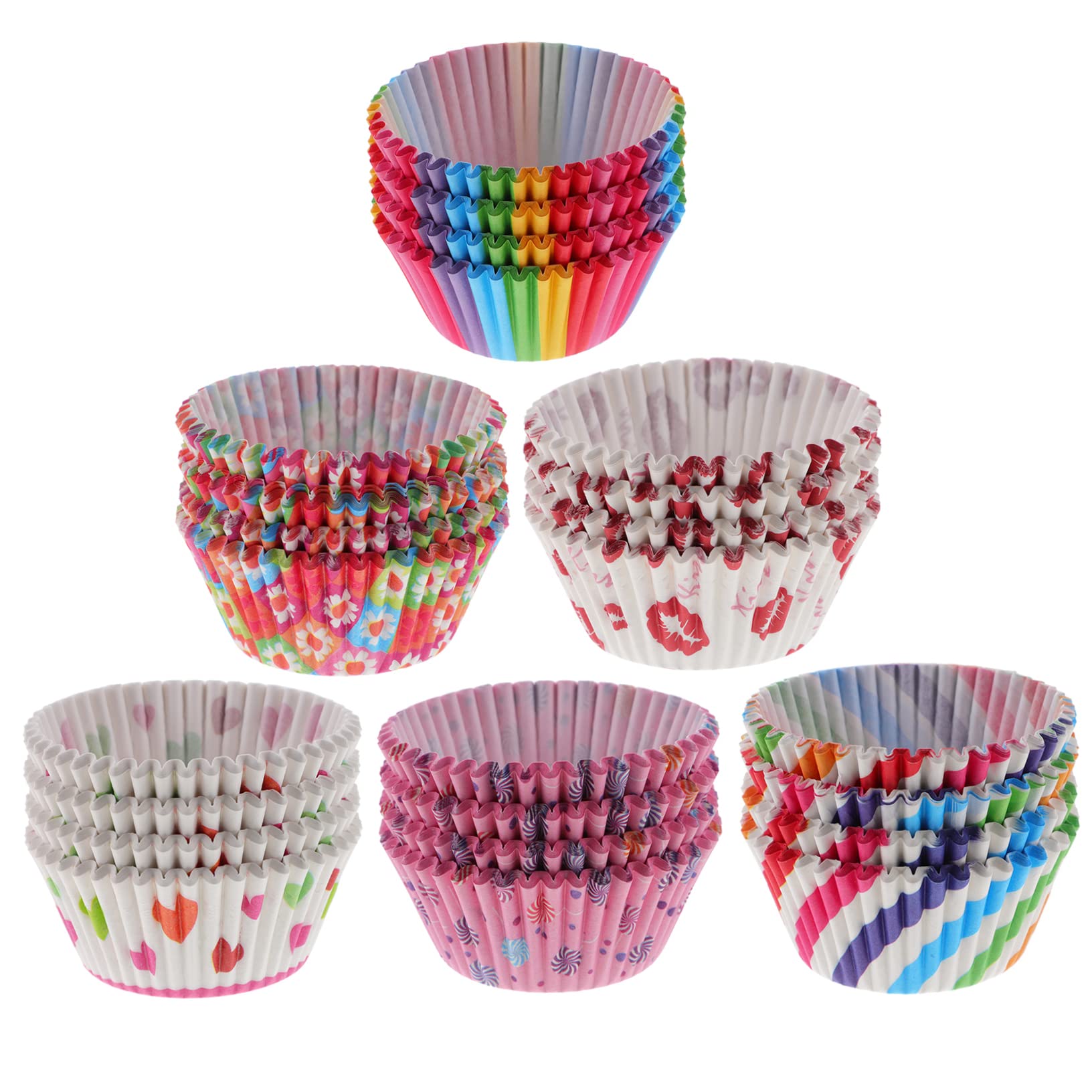 Weihnachten Muffinförmchen, Backformen, 600 Stück Kuchen-Backbox, Backbecherhalter, Cupcake-Förmchen, Backen-Muffinbecher, Einweg-Muffinbecher, Muffin-Förmchen, Party-Cupcake-Förmchen, Backförmchen, K