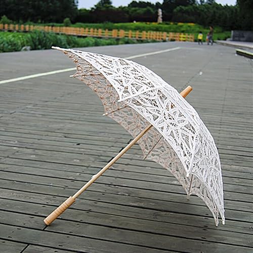 ESHOO - Sombrilla vintage de encaje de algodón para novia o fiesta de boda
