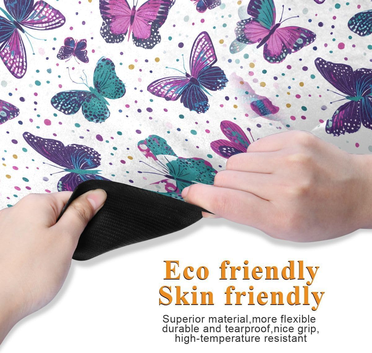 ALAZA Colorful Butterfly Polka Dot Pattern Yoga Mat Non Slip Fitness Exercise Mat, Workout Mat for Yoga, Pilates and Floor Exercises