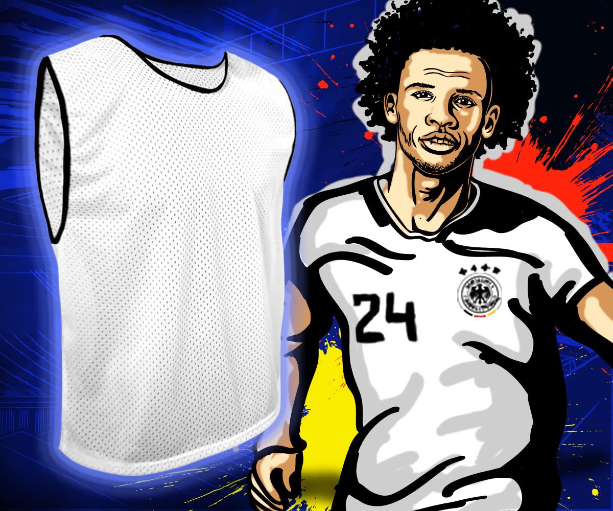 Maillots de Football, Gilets d’entraînement Sport, Chasubles pour Enfants, Juniors et Adultes, Chemises de Foot, Dossard Hommes et Femmes. Variété de Tailles et Couleurs, Non Logo