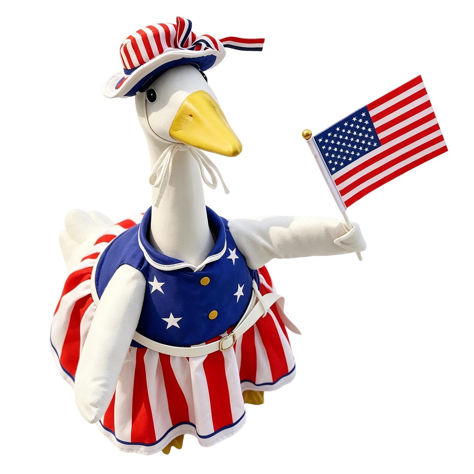 Tenues pour oie style drapeau américain costume étoiles jardin 58 cm