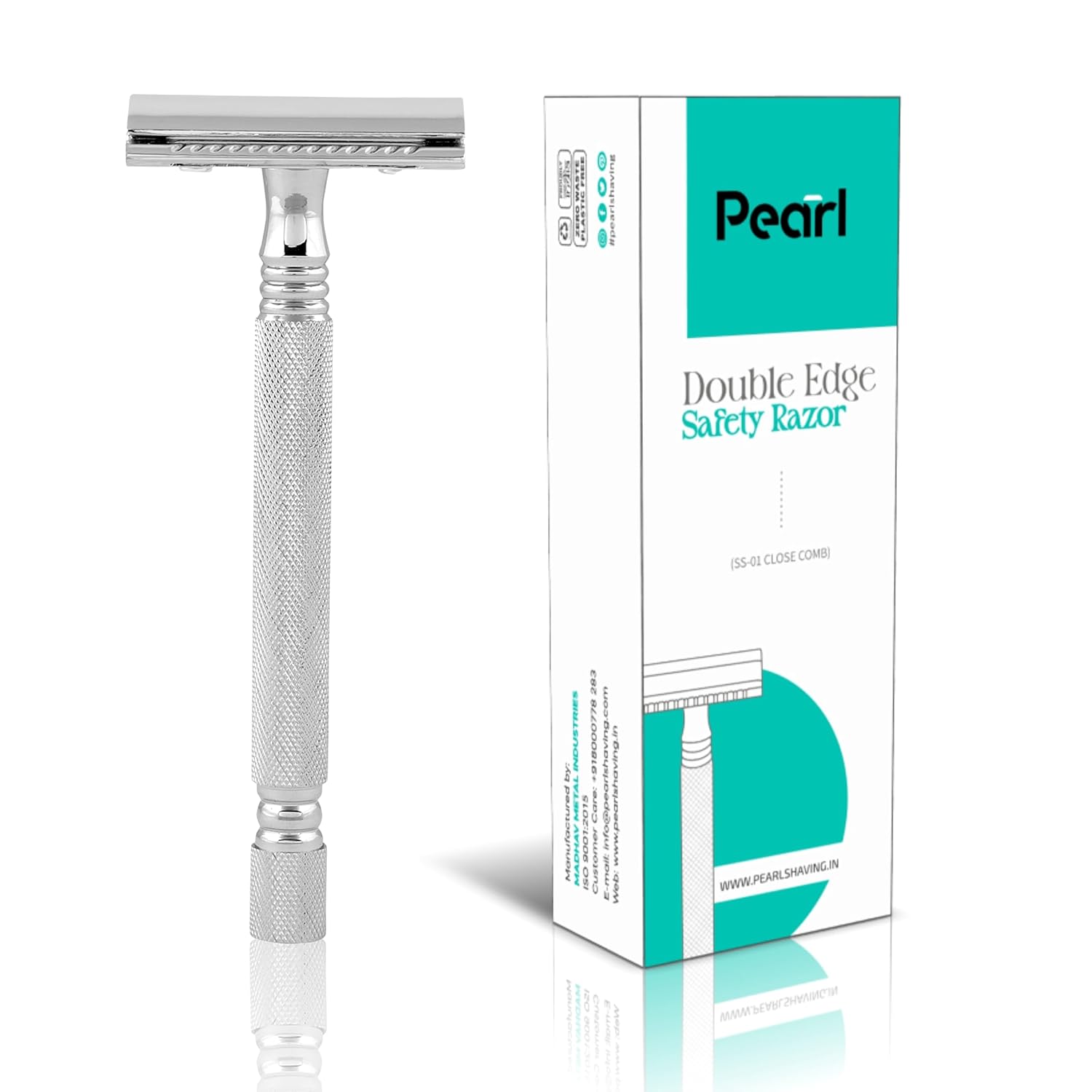 Pearl Shaving Double Edge Safety Razor (SS-01 CC-CHROME) made with Brass Metal- Classic & Traditional | Complimentary Blade Refills | Shaving Kit | Rakshabandhan Gift Options Pearl Shaving Double Edge Safety Razor (SS-01 CC-CHROME) made with Brass Metal- Classic & Traditional | Complimentary Blade Refills | Shaving Kit | Rakshabandhan Gift Options