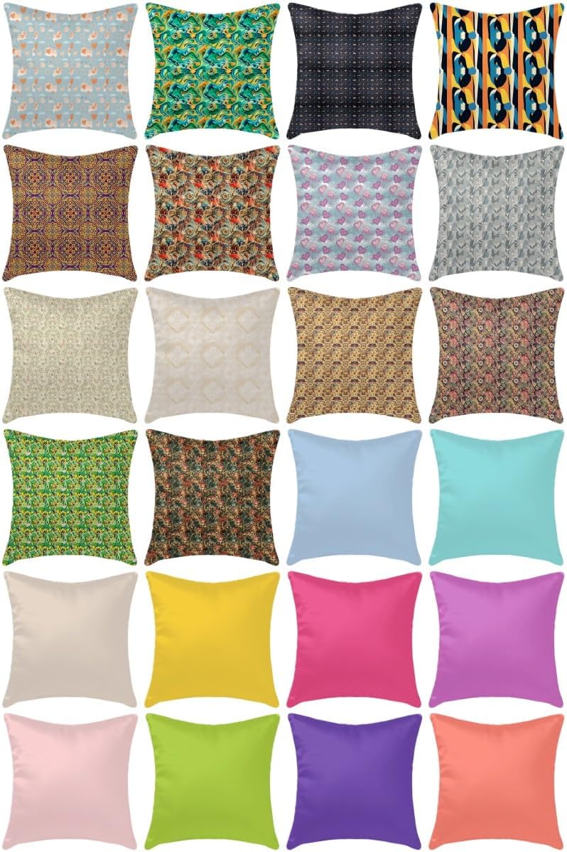 maizi Pregnancy Support Pillow Multiple Patterns 34x34 Inch Square Maternity Pillow with Pattern Choice, Satin Pillowcase (Purple Mix)