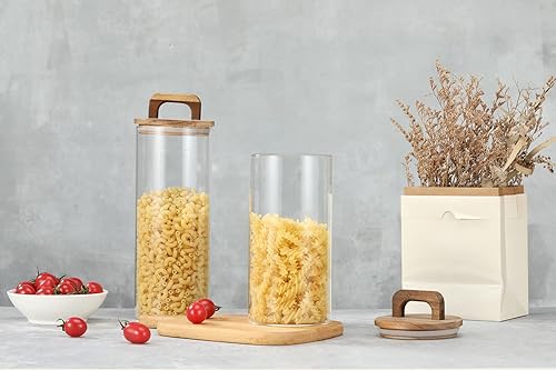 Miniatura 3 de Recipiente de café, recipientes de vidrio para almacenamiento de alimentos, tarro de vidrio con tapa para granos de café, dulces, galletas, fideos,