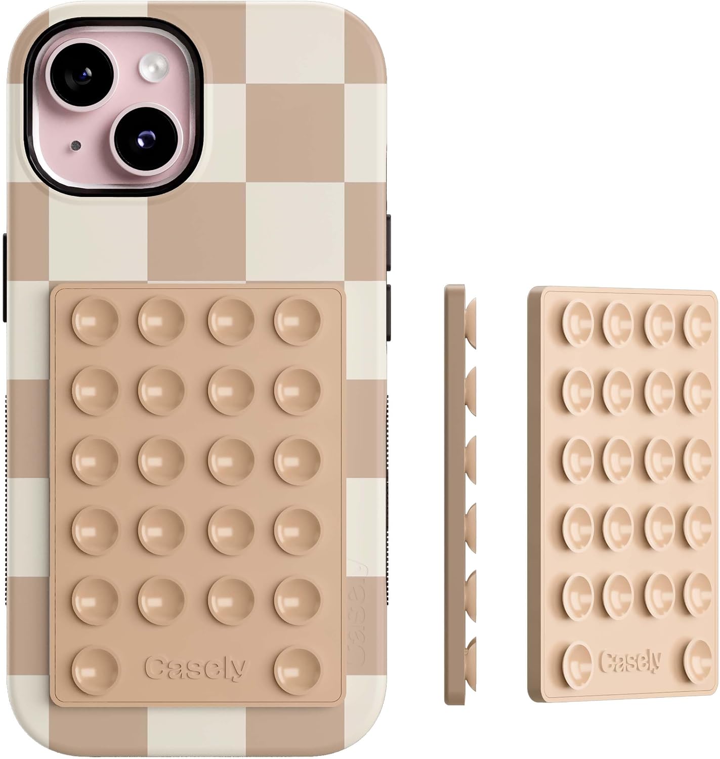 Casely Grippy | Tan Brown Silicone Suction Phone Mount Compatible with MagSafe