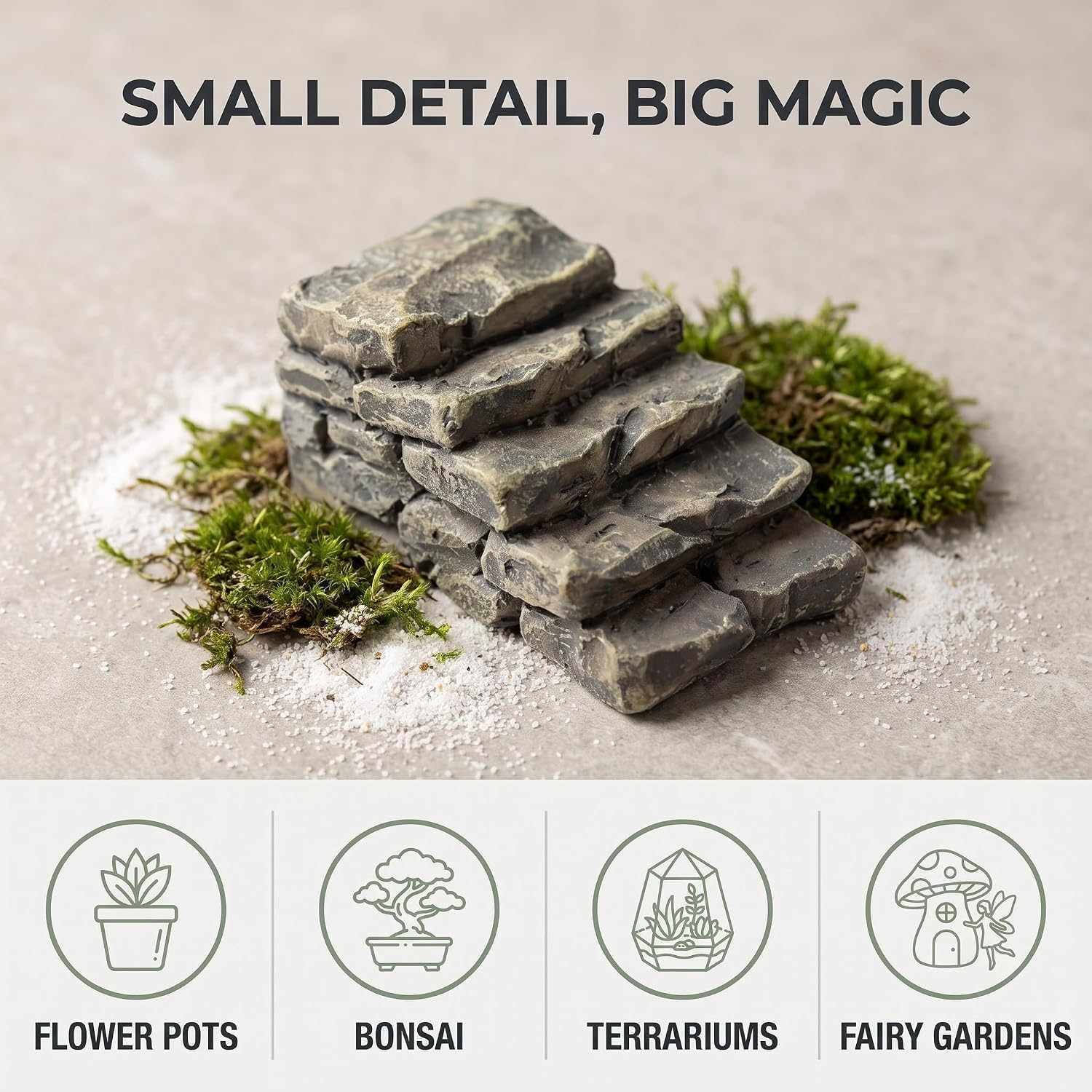 3Pcs Miniature Resin Bridge, Straight Stairs, Stone Steps, Garden Fairy Ornament, Flower Pot, Plant, Micro Landscaping Decor, Bonsai Craft, Outdoor Statues, Outdoor Decor