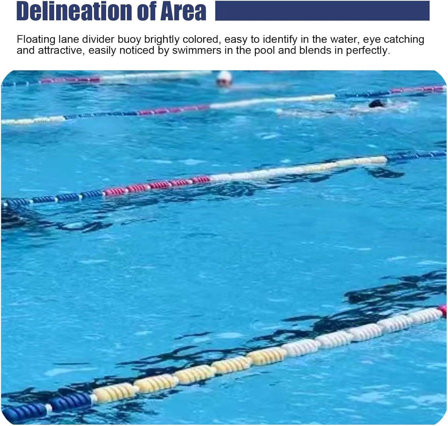 Professional Pool Safety Divider Kit, Floating Rope & Anti-Wave Lane Buoys for Public Pools & Beaches, Essential Swimming Lane Dividers for Safety & Organization