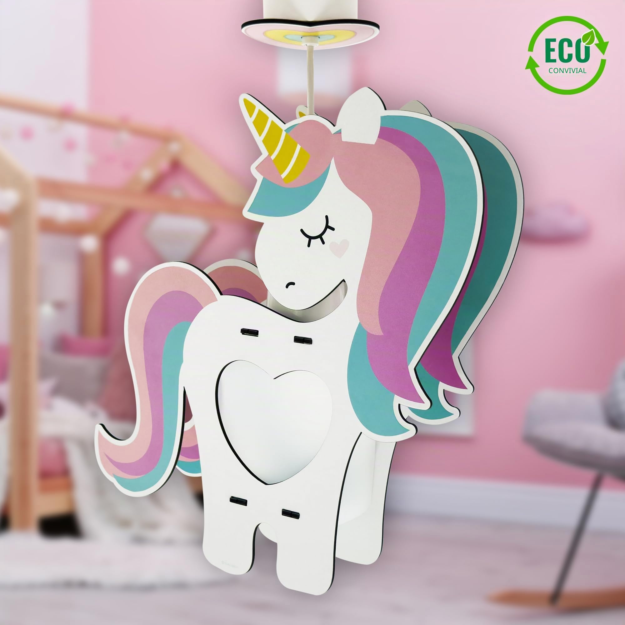 Dalber Lustre Chambre Lampe Suspension Enfand Licorne