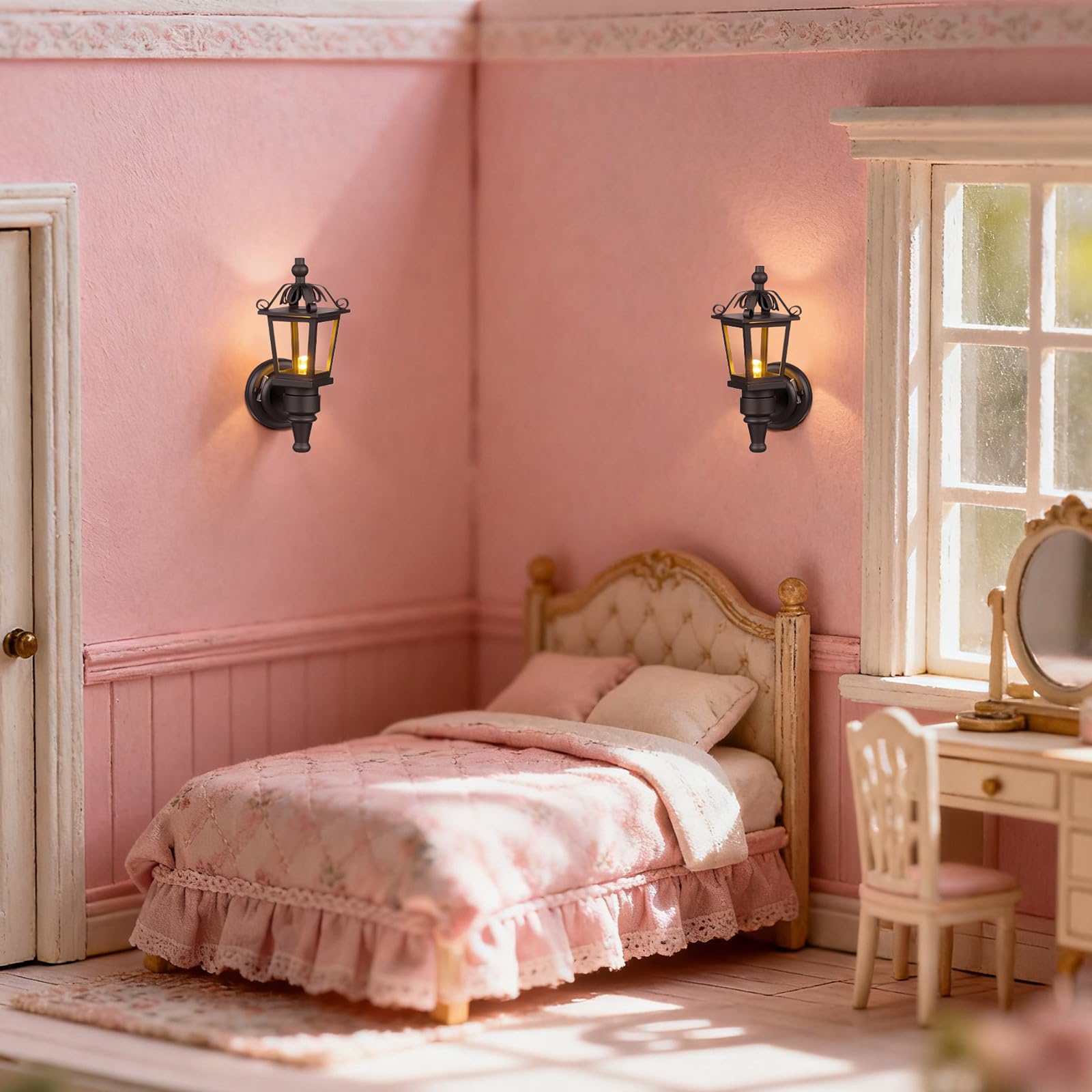 Set di Lampadari in Miniatura, 4 Lampade da Soffitto per Casa Delle Bambole