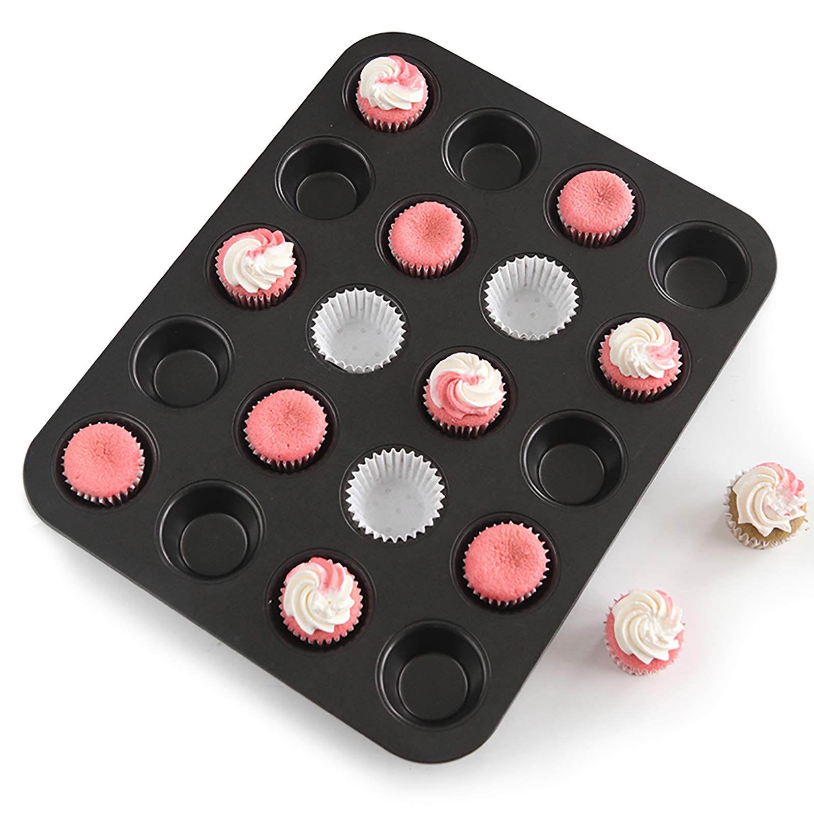 BAtlam Backset, Kuchenformen, Backblech Antihaftbeschichtung, 20 aufeinanderfolgende Tassen Antihaft-Muffin-Kuchenform Backformen Brotform Muffinform Haushaltsbackform