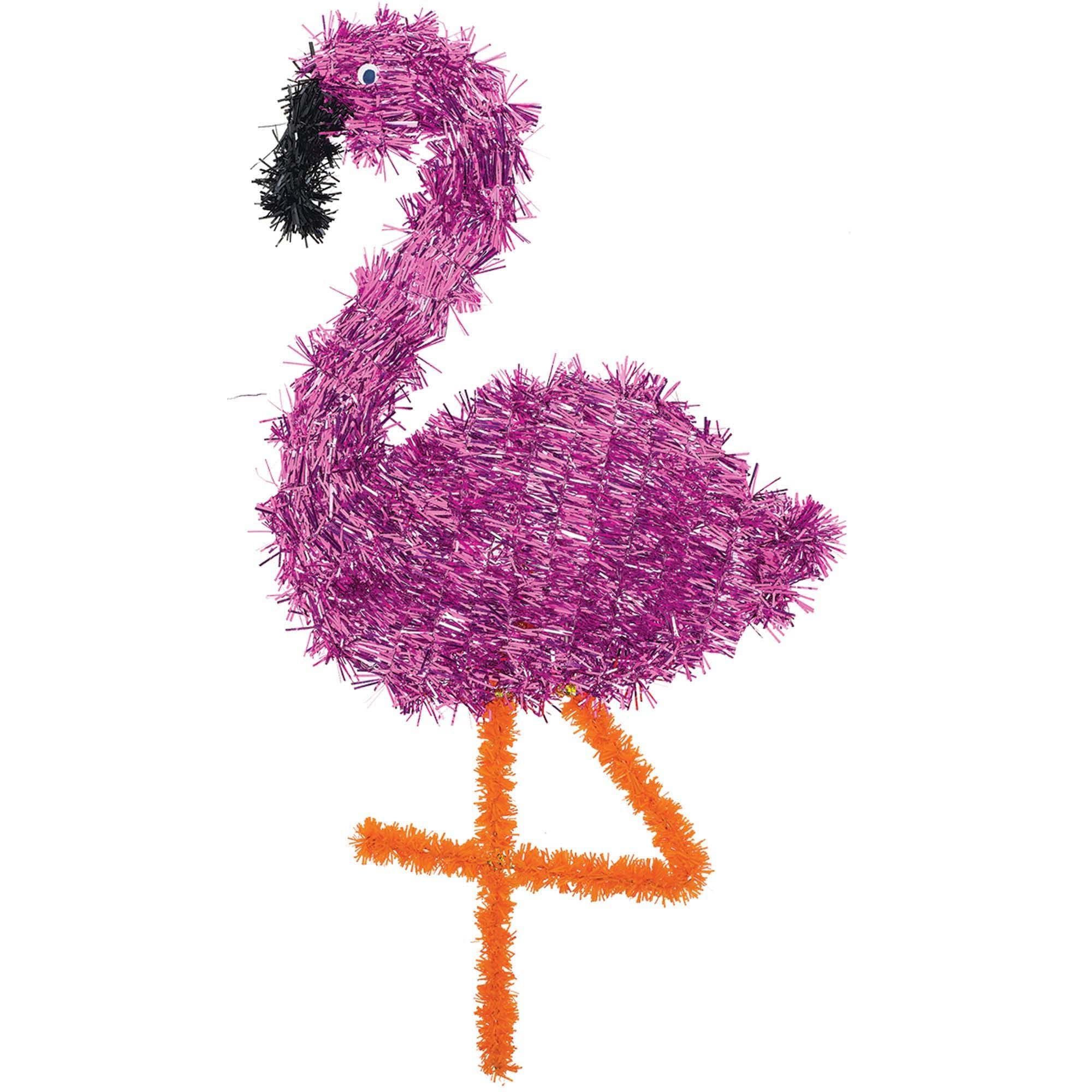 Amscan 241384 Hawaiian Summer Luau, Flamingo Tinsel Shape, Pink