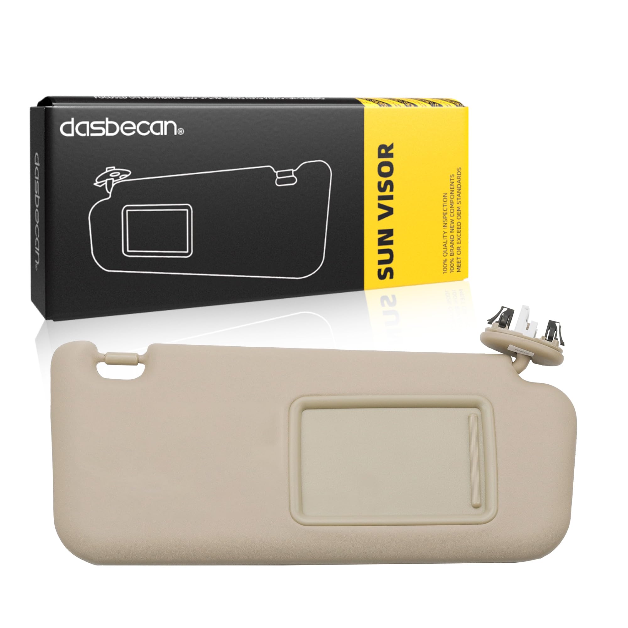Photo 1 of Dasbecan Front Right Passenger Side Sun Visor with Vanity Light Compatible with Toyota RAV4 2006-2013 Replace 74320-42501-A (Beige)