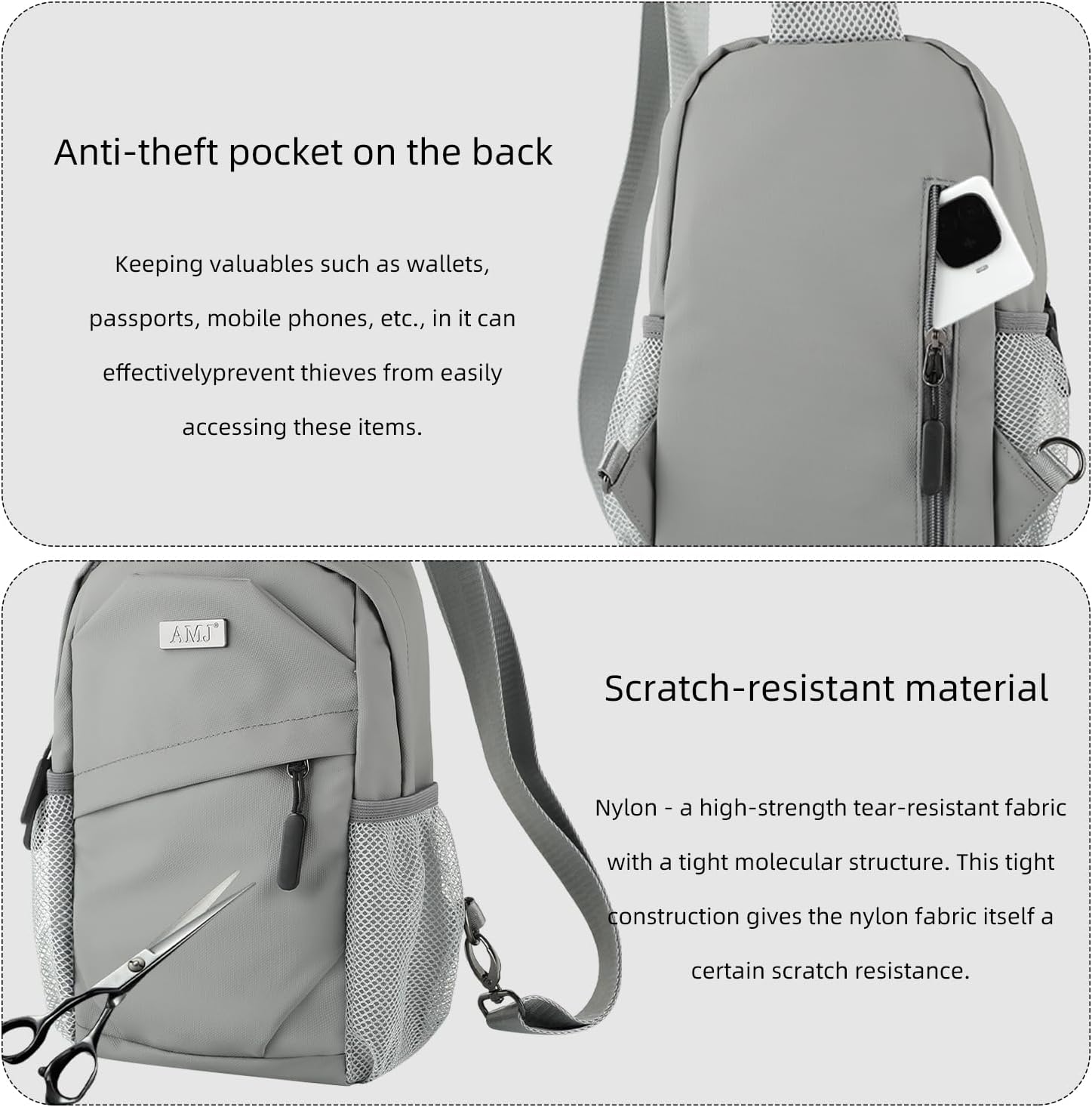 AMJ Cross-body Bag Small Handbag For Men, Shoulder Mini Bag For Women, Travel Chest Daypack for Hiking, Camping, Sports - Image 6