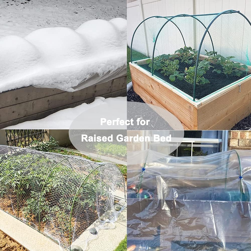 10 Pcs Garden Greenhouse Hoops, 19.7"x18.9" Dia.11mm Garden Tunnel Hoops for Raised Beds Row Cover - Rust Free Plant Cover Support Chicken Tunnel Garden Netting Frame : Patio, Lawn & Garden