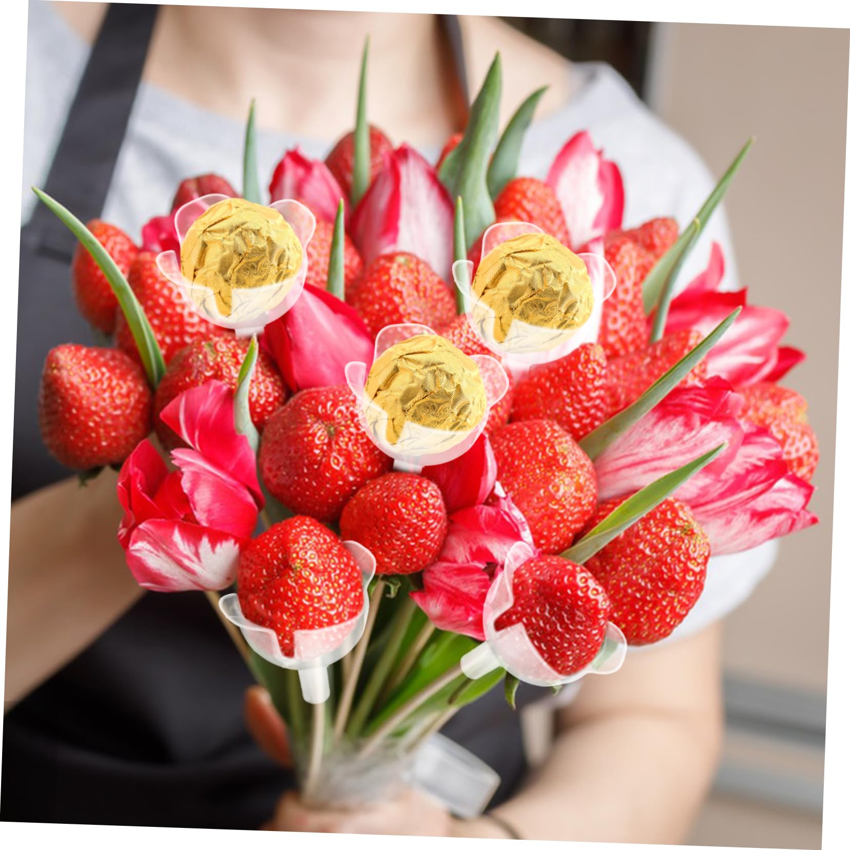 STOBOK 2 Set Eleganti Porta Bouquet Di Cioccolatini Con Base Per Bouquet Di Fiori Tazze Fisse Di Cioccolatini Portaoggetti Riutilizzabili 100 Pezzi * 2