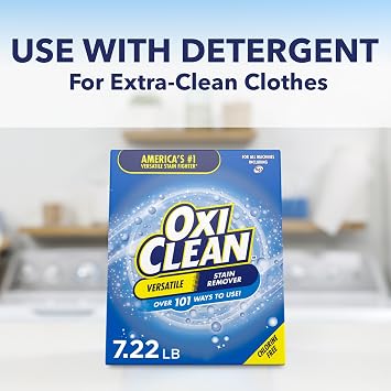 OxiClean Versatile Stain Remover Powder, 7.22 lbs | 101 Ways to Use, Tough Stain Removal, Laundry Booster, Multi-Surface Cleaning, Color Safe Formula, Chlorine Free