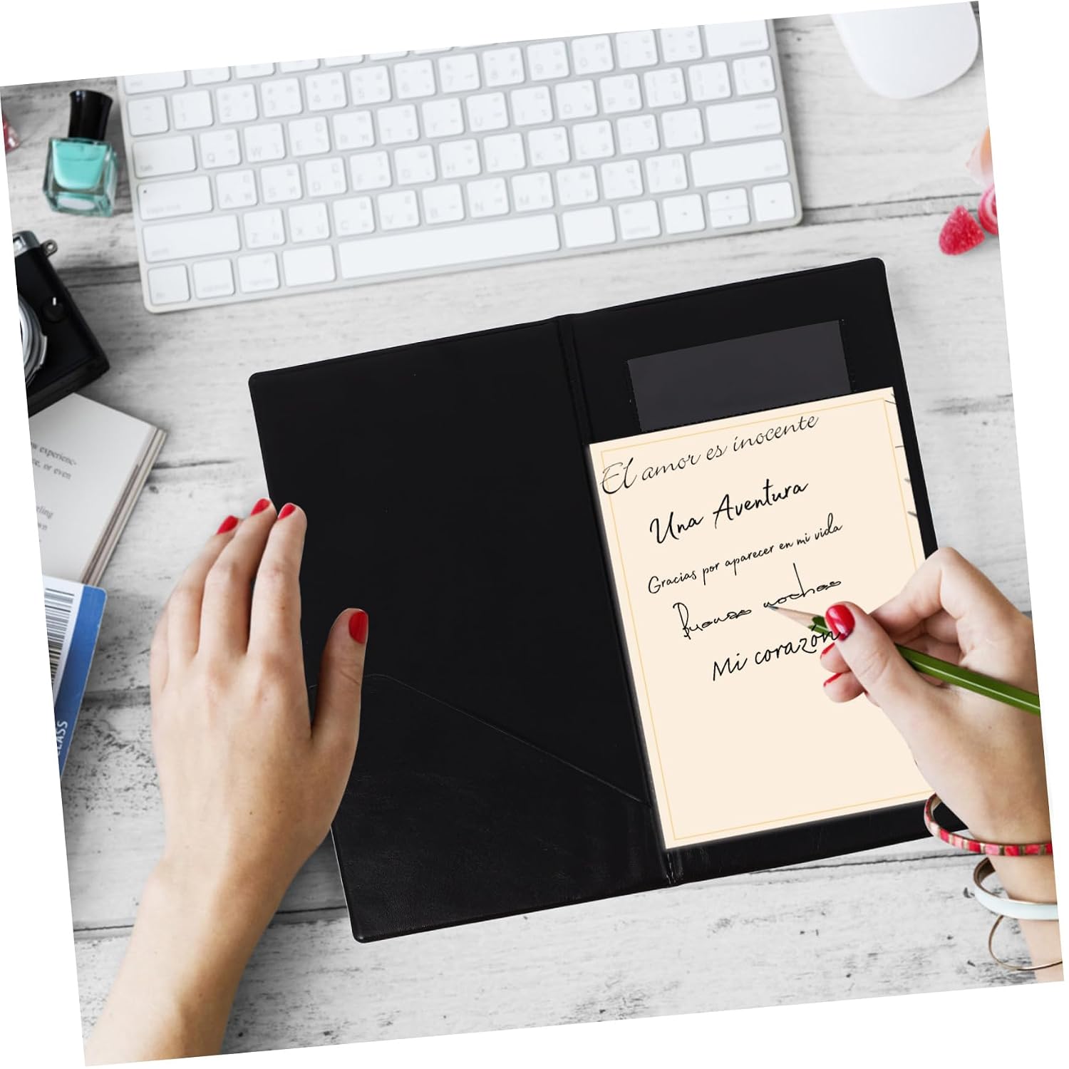 Holibanna Check Holder for Restaurant Gold Thank-You Card Holder Waitress Book Server Book Server