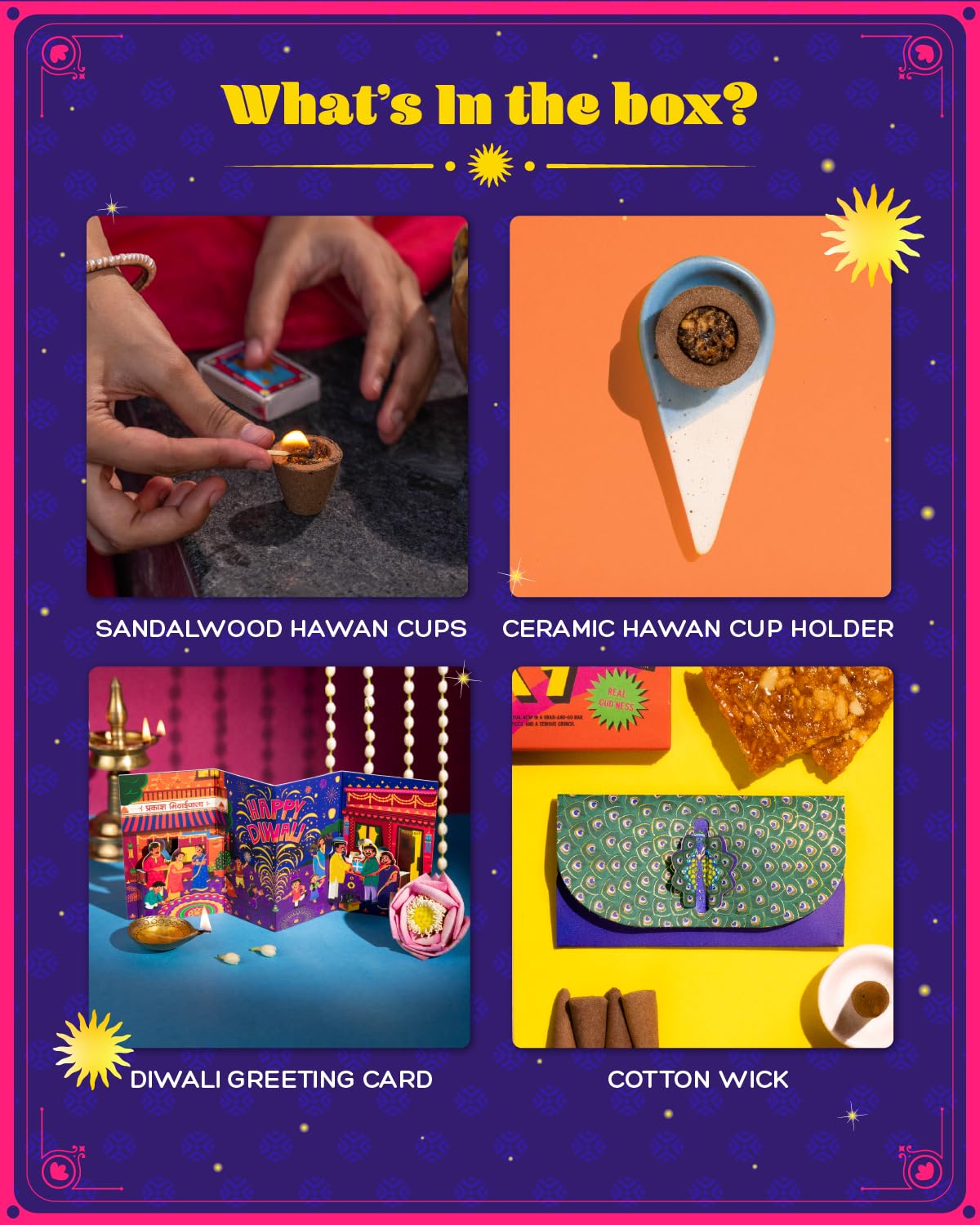 Phool Diwali Dhamaka Gift Box | 8+ Premium Festive Items | Dry Fruits and Nuts, Playing Cards, Candle,agrabrbatti, diyas, Fun & Traditional Diwali Hamper for Family, Friends & Corporate Gifting