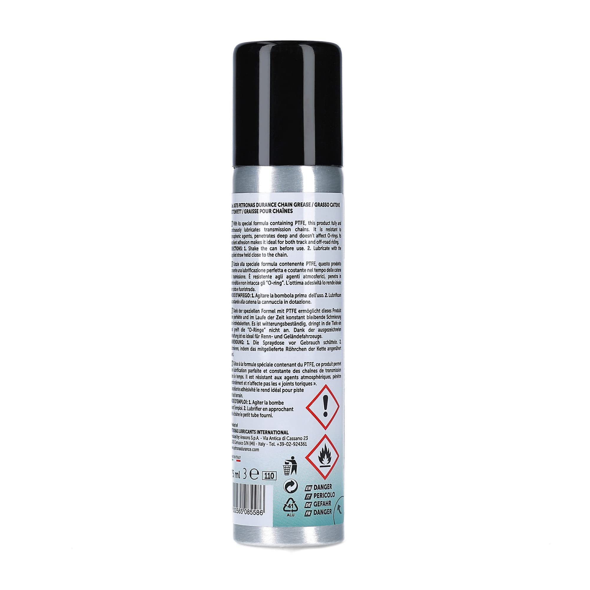 Petronas Durance Kit 2X Grasso Catene per Moto in Spray Lubrificante - Chain Grease - 2 Confezioni da 75 ml